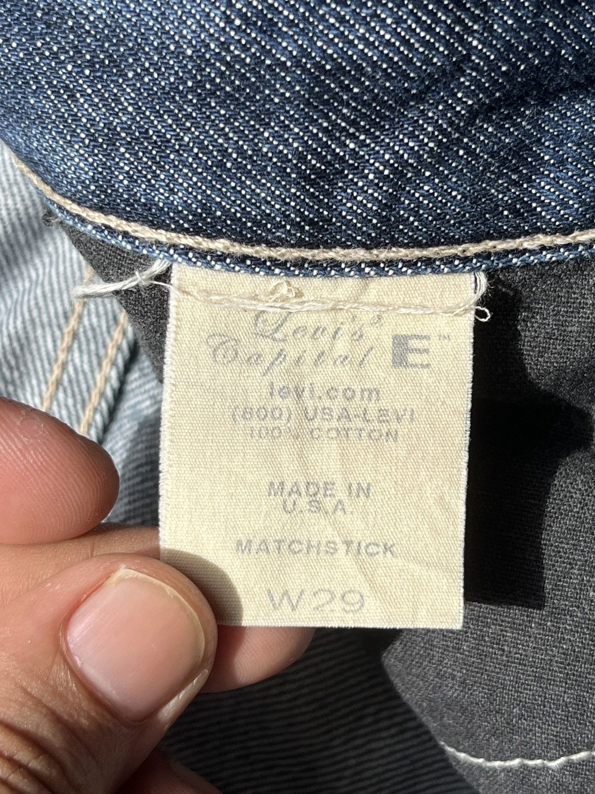 Levi's Vintage Levi’s Capital E Navy Washed Slim Straight Fit Jeans Size US 30 / EU 46 - 13 Thumbnail