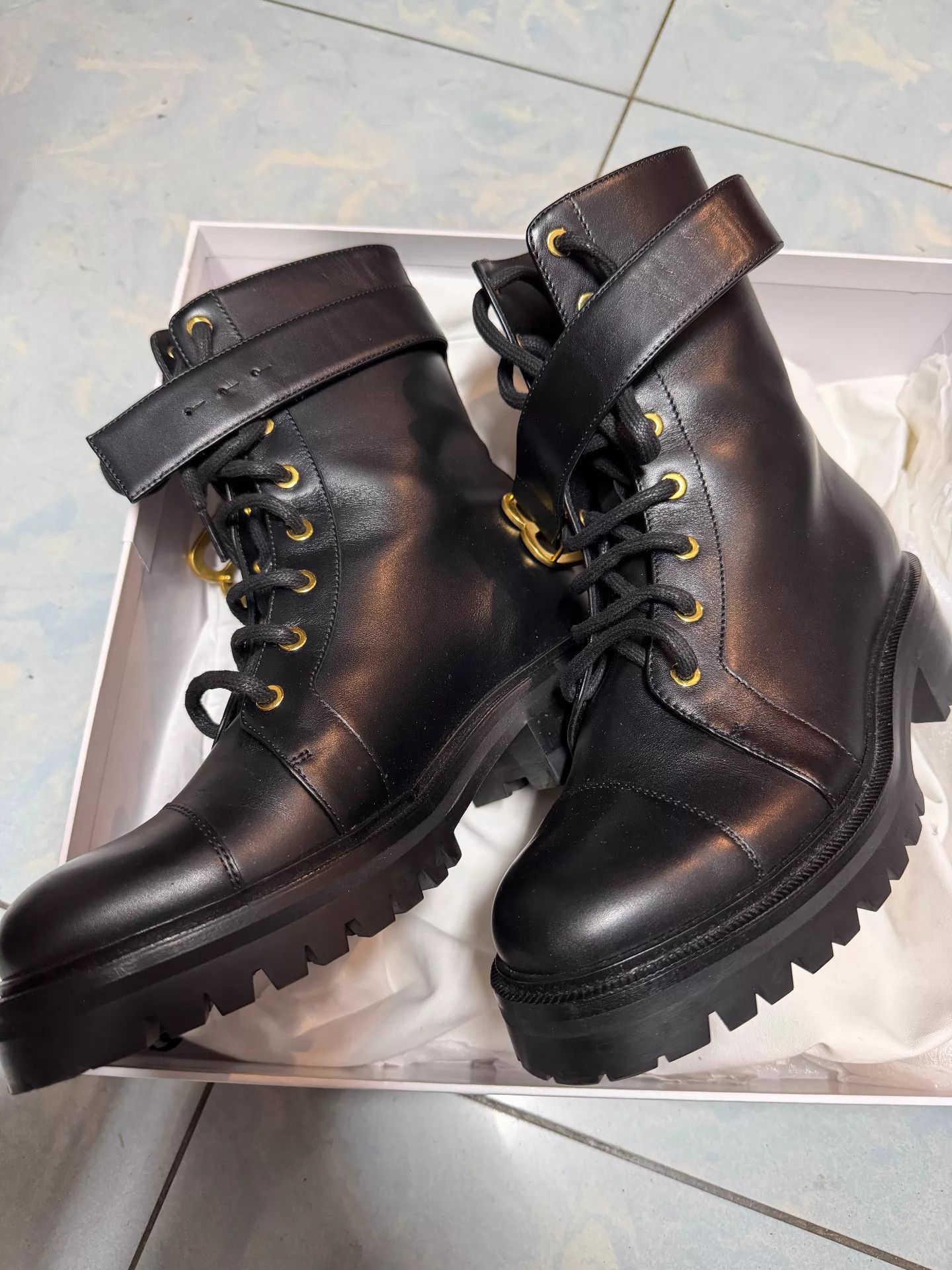 Balmain Balmain Black Gold Buckle Ankle Boots 38EU 1x Worn Size US 7.5 / IT 37.5 - 2 Thumbnail