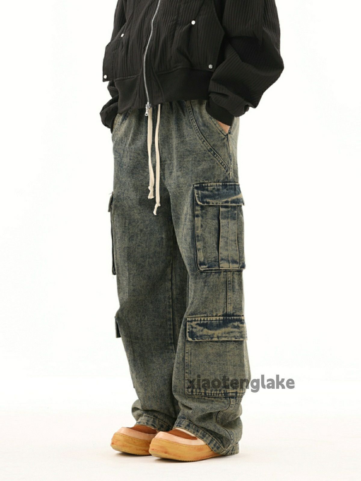 Jean × Vintage washed faded loose baggy skate carpenter cargo jeans Size US 32 / EU 48 - 4 Thumbnail