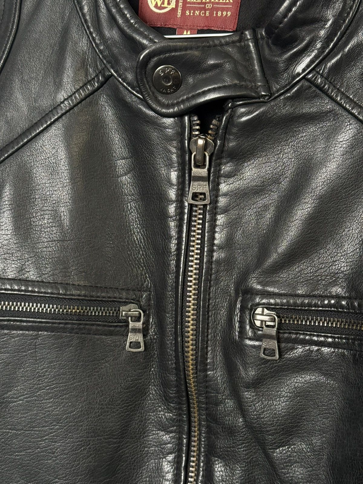 Wilsons Leather Vintage Wilsons Leather Black Biker Jacket Embroidered Flame Size US S / EU 44-46 / 1 - 16 Thumbnail