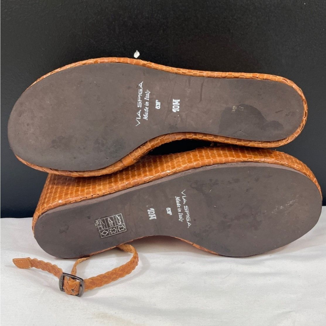 Other Via Spiga Women's Tan Woven Shoes/Heels Size 10M SKU 5580 Size US 10 / IT 40 - 3 Thumbnail