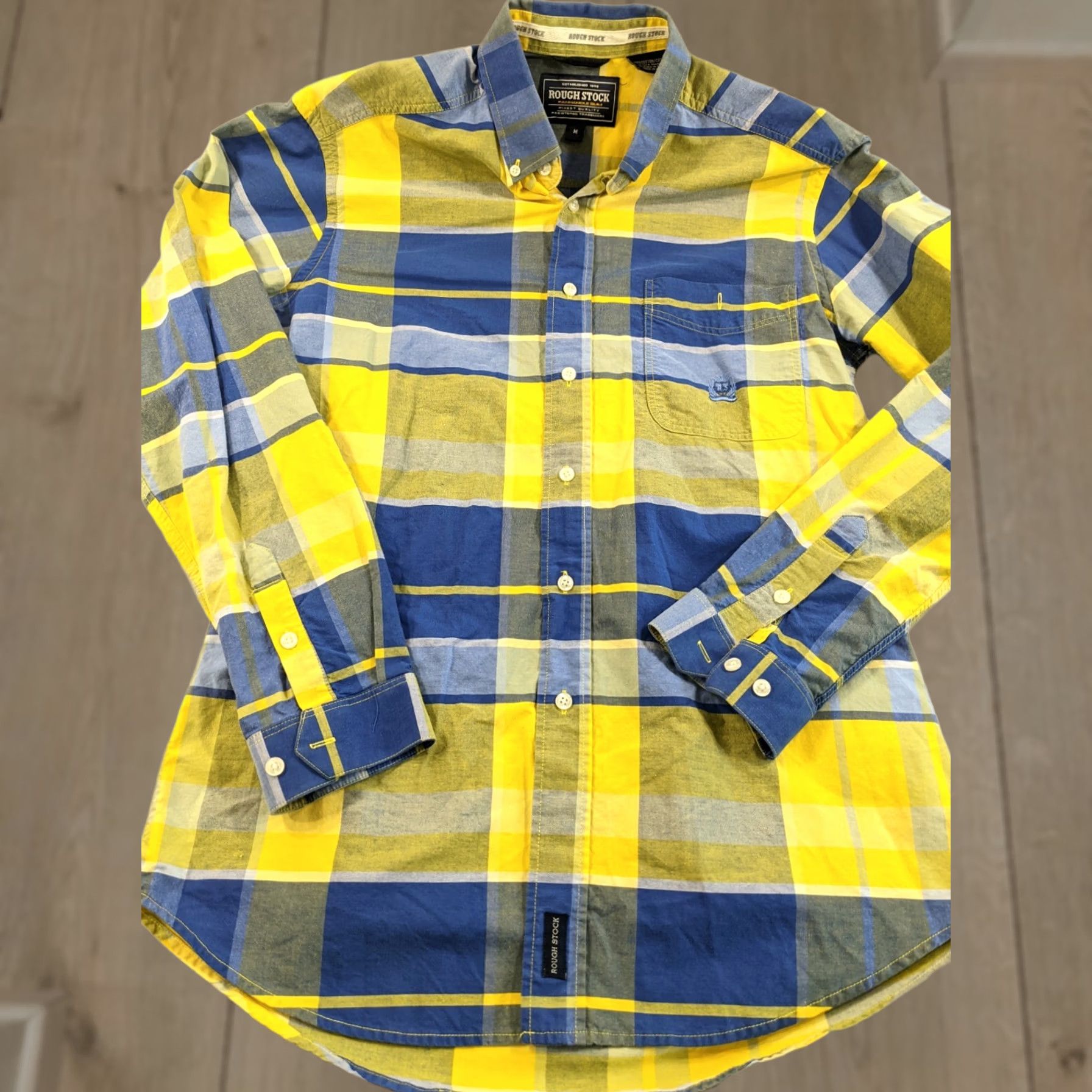 Vintage Panhandle Slim Rough Stock Shirt Mens M Button Up Long Sleeve Blue a d Gold EUC Size US M / EU 48-50 / 2 - 1 Thumbnail