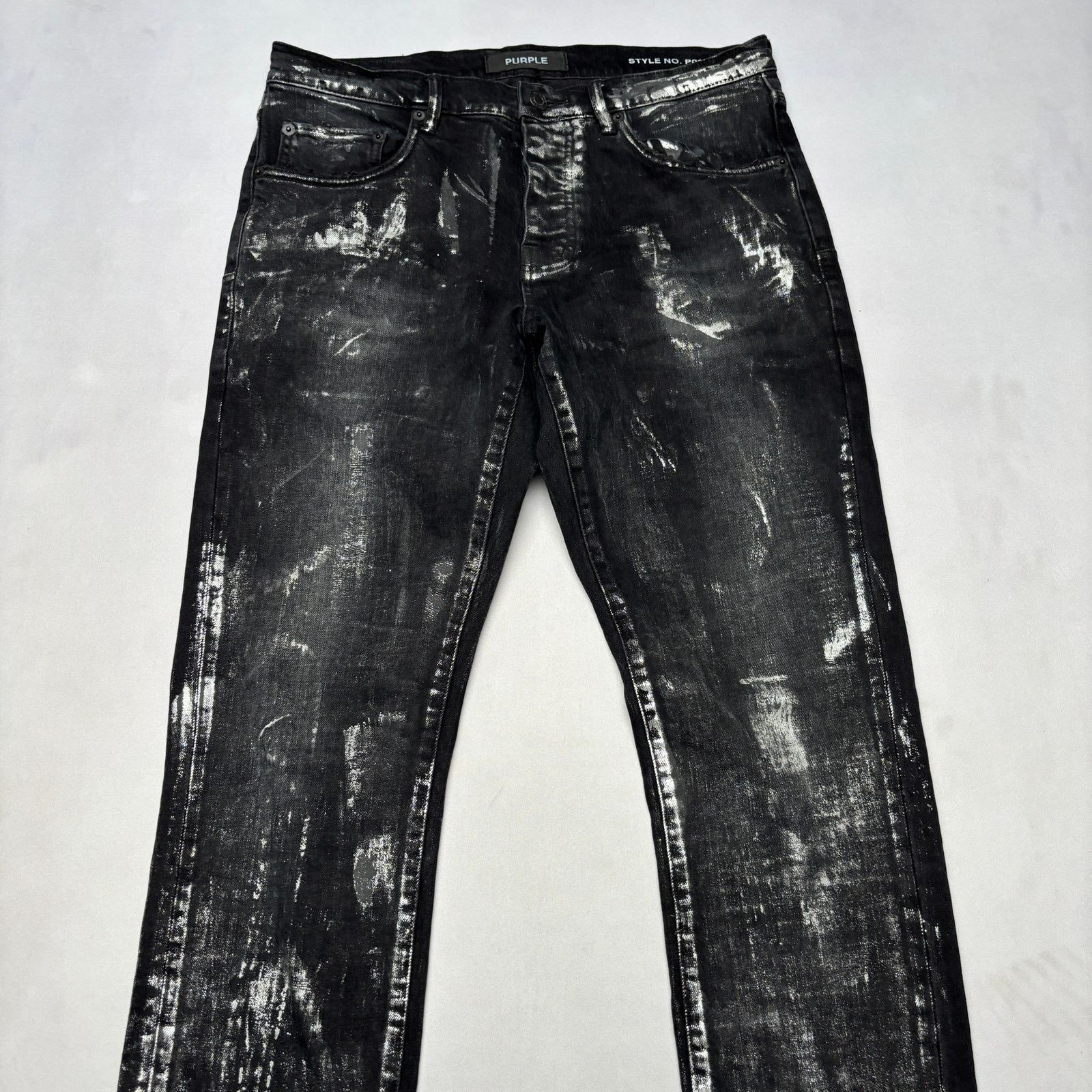 Purple Purple Brand P001 Low Rise Skinny Jeans 32x33 Black Silver Size US 32 / EU 48 - 2 Thumbnail