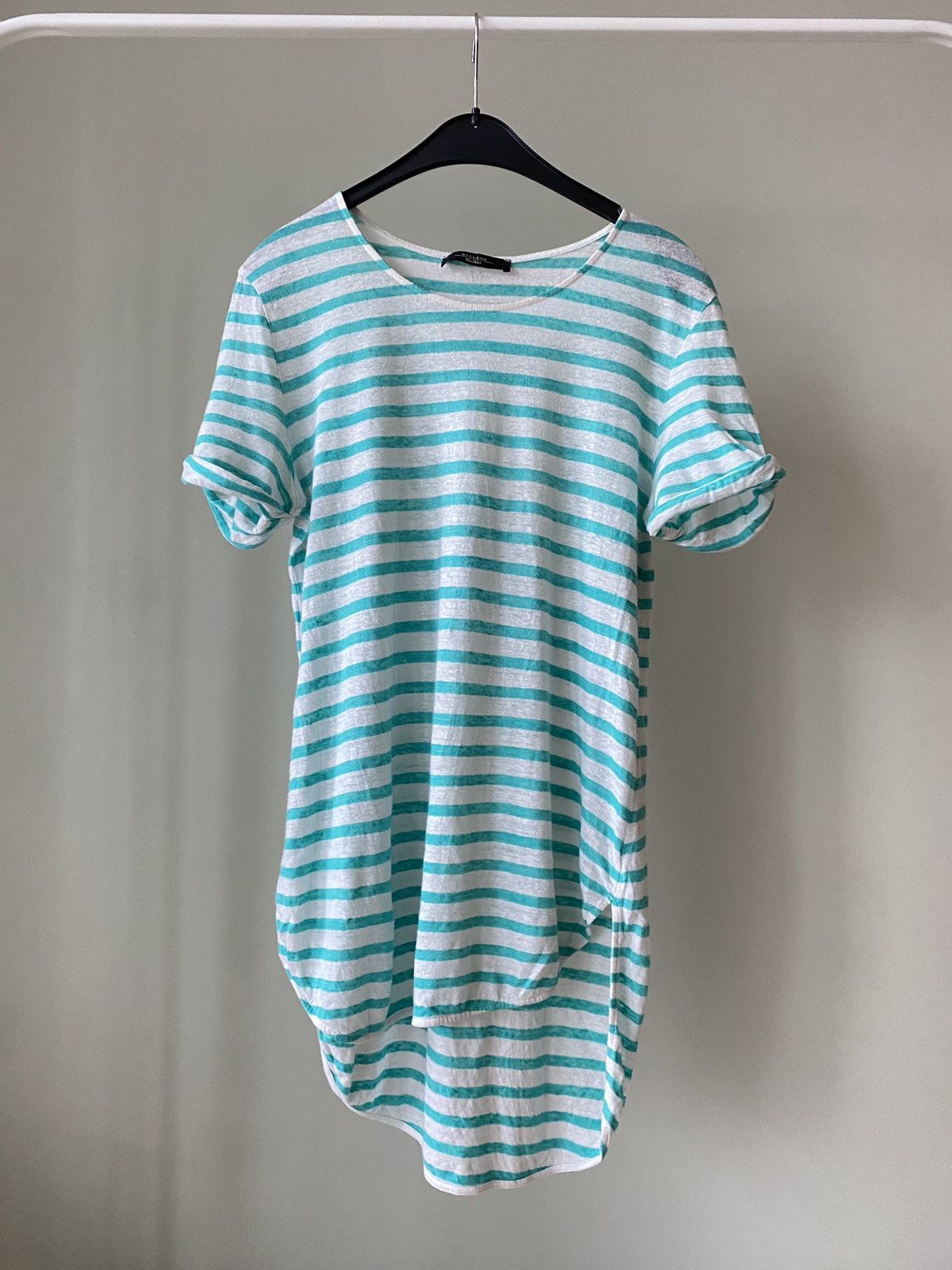 Max Mara × Weekend Max Mara Max Mara Weekend Linen stripe long t shirt vintage Size L / US 10 / IT 46 - 1 Thumbnail