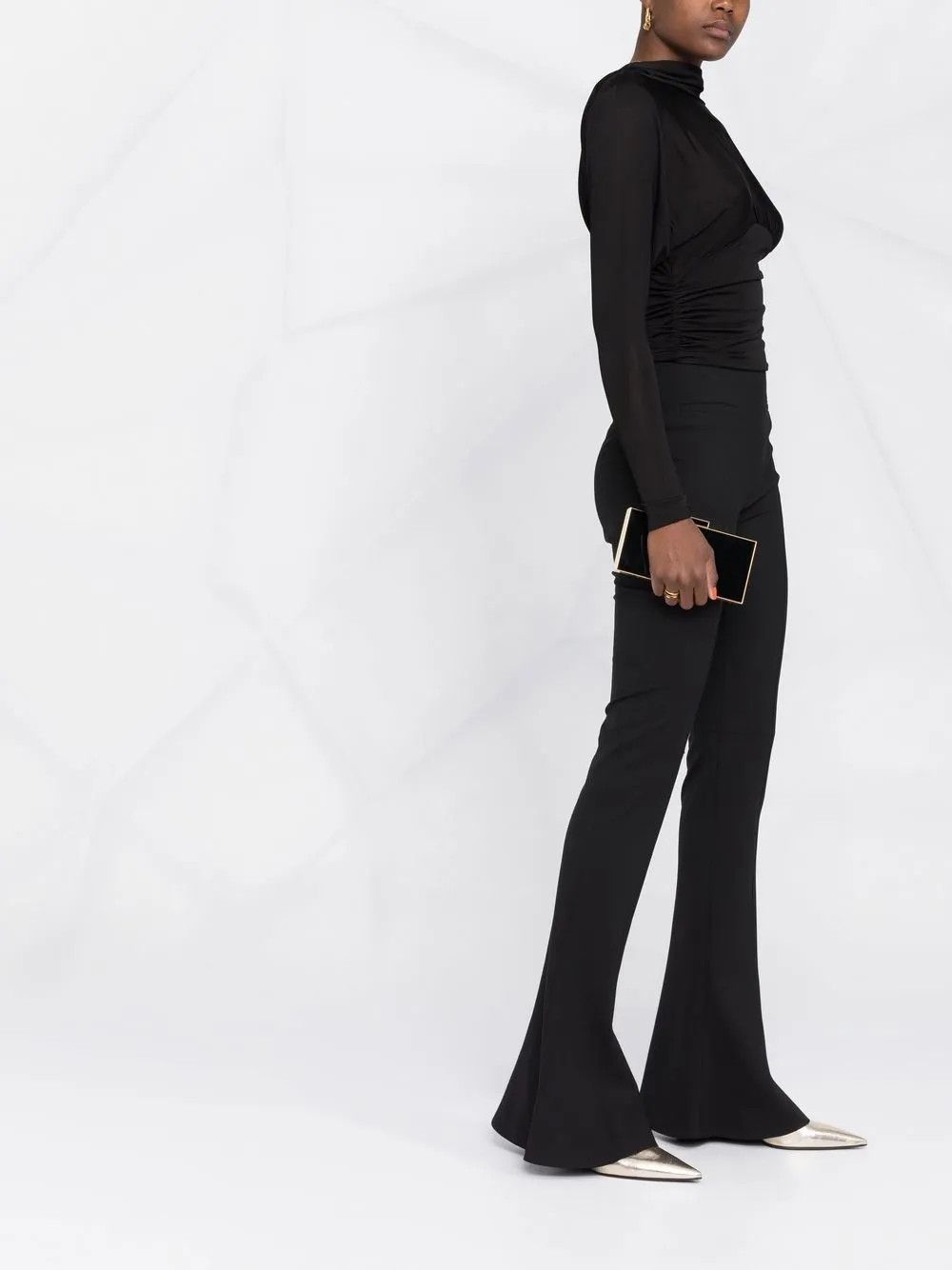 Saint Laurent Paris o1y0126 Crop Top in Black Size XS / US 0-2 / IT 36-38 - 4 Thumbnail