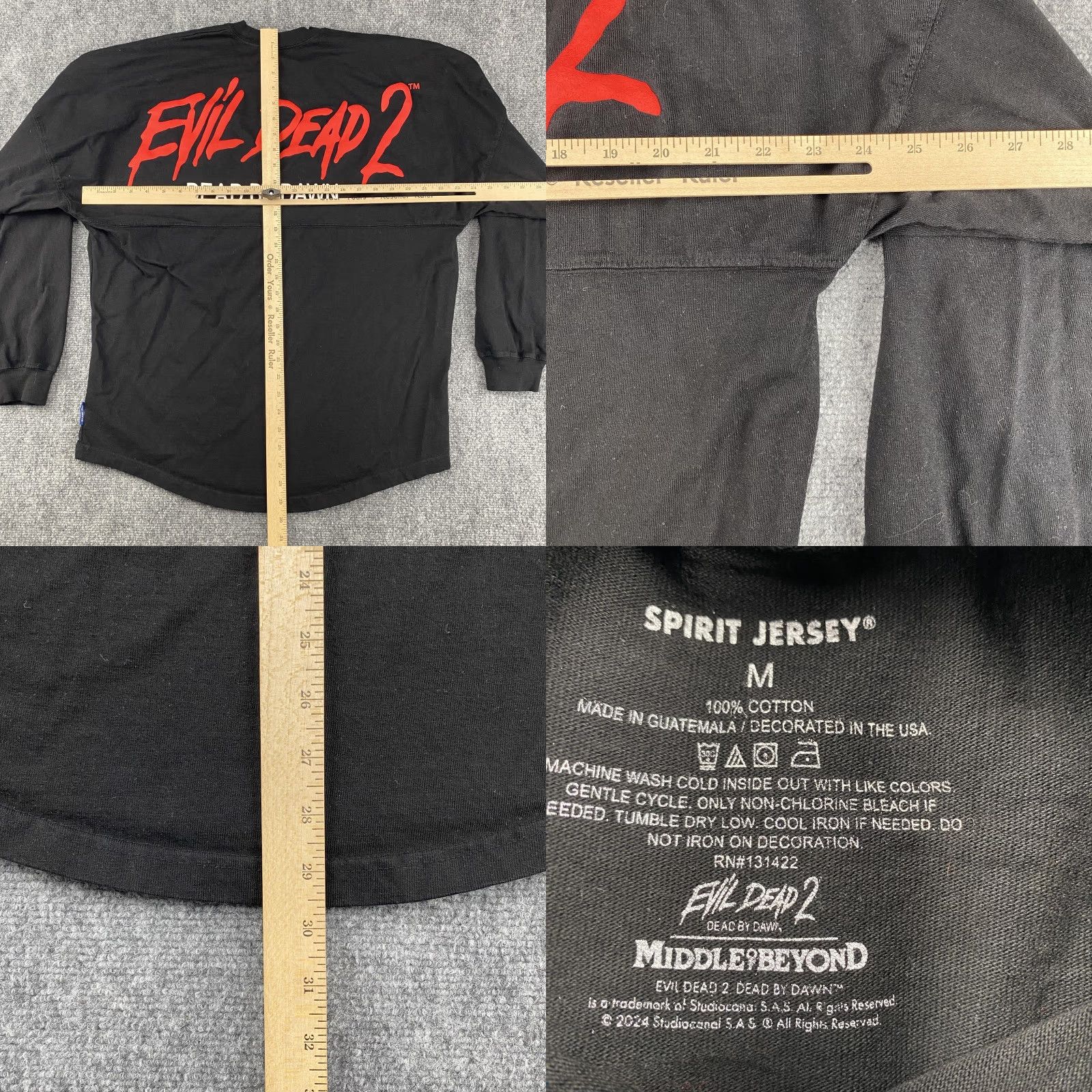 ESPIRIT Spirit Jersey Long Sleeve Shirt Mens M Black Evil Dead 2 Graphic Crew Neck Horror Dead By Dawn Size US M / EU 48-50 / 2 - 8 Thumbnail