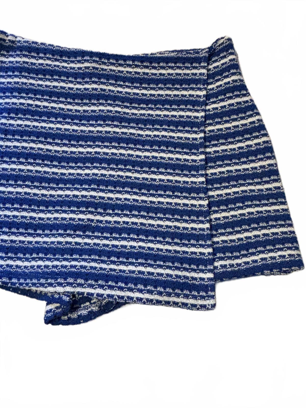 Zara Zara Knit Blue and White Striped Women's Skort Sz M Size 32" / US 10 / IT 46 - 2 Thumbnail