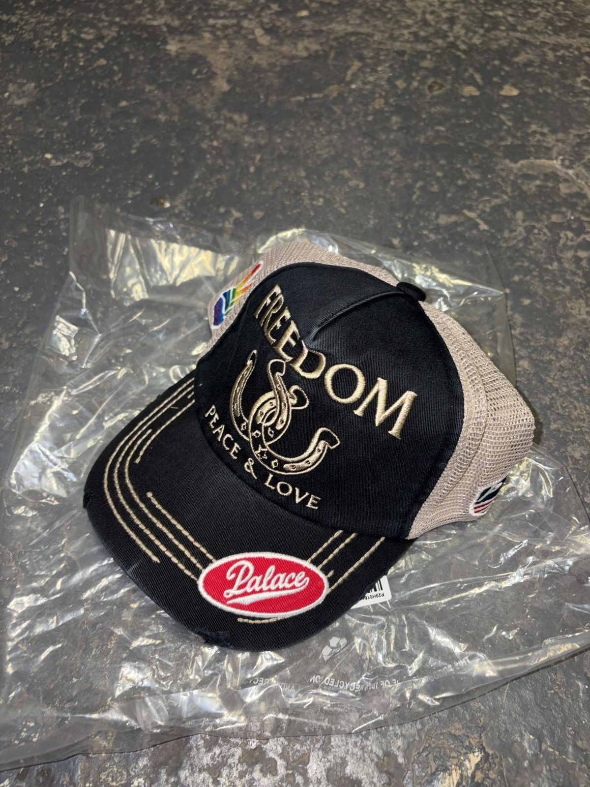 Palace Palace x neighborhood mesh trucker hat denim black