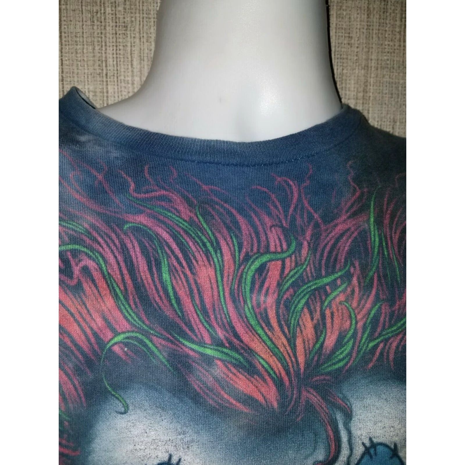 Liquid Blue Liquid Blue Tye-Dye Blue Graphic Clown T-Shirt Mens S Size US S / EU 44-46 / 1 - 3 Thumbnail