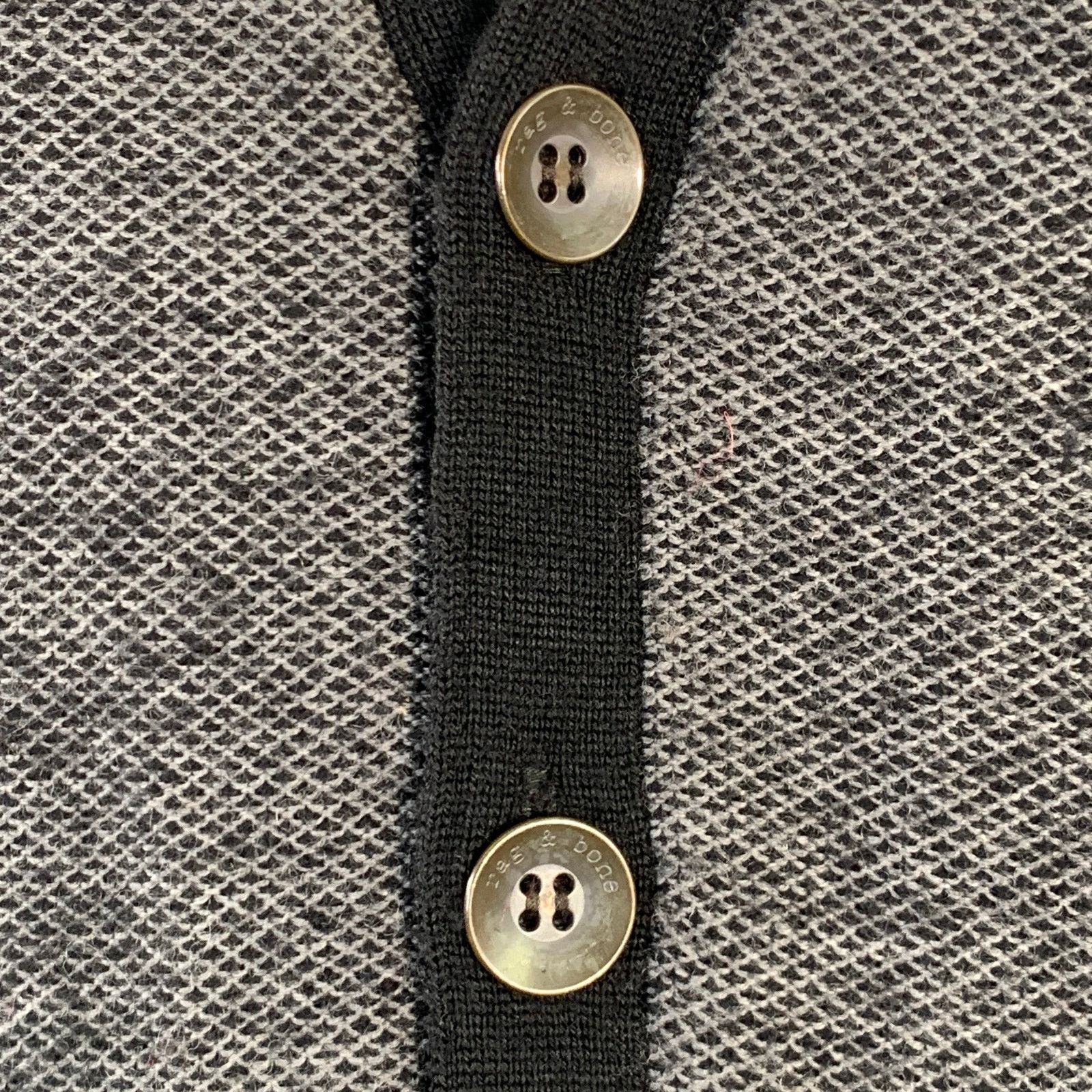 Rag & Bone RAG & BONE Size L Grey Black Geometric Wool V-Neck Vest Size US L / EU 52-54 / 3 - 2 Thumbnail