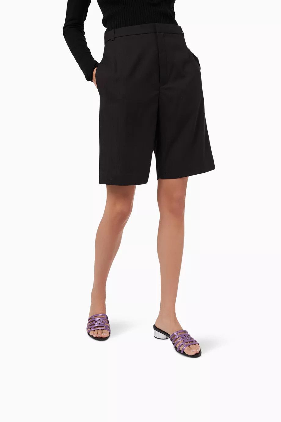 Salvatore Ferragamo o1y0426 Geometric Heel Mules in Purple Size US 9.5 / IT 39.5 - 5 Thumbnail