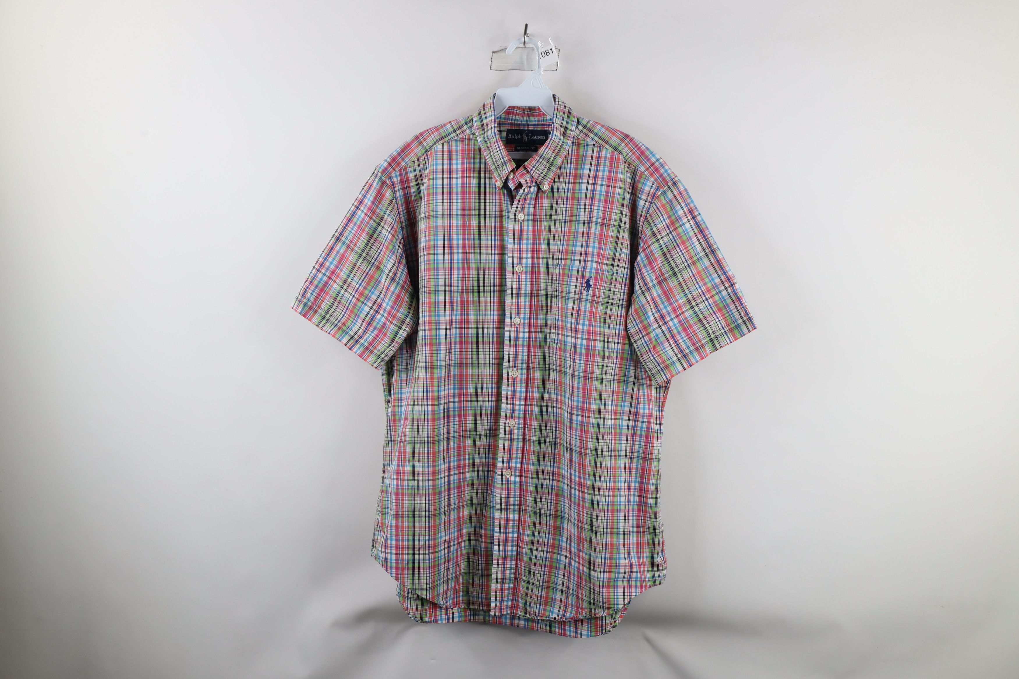 Ralph Lauren × Vintage Vintage 90s Ralph Lauren Fit Rainbow Plaid Button Down Shirt Size US L / EU 52-54 / 3 - 1 Thumbnail