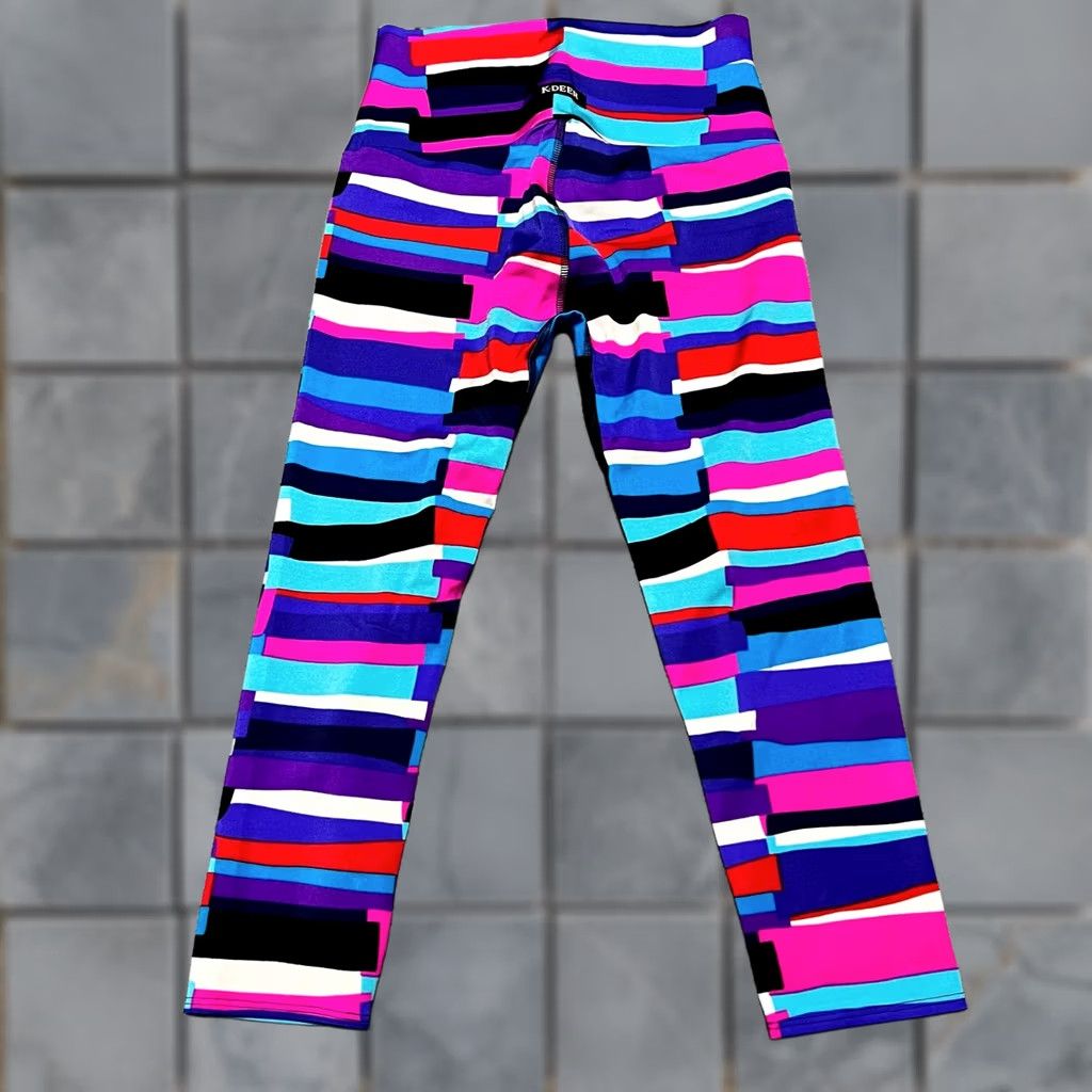 Pinko K-DEER Leggings Cropped Womens Large Pink Athletic Athleisure Workout Patterned Size 36" / US 14 / IT 50 - 1 Thumbnail
