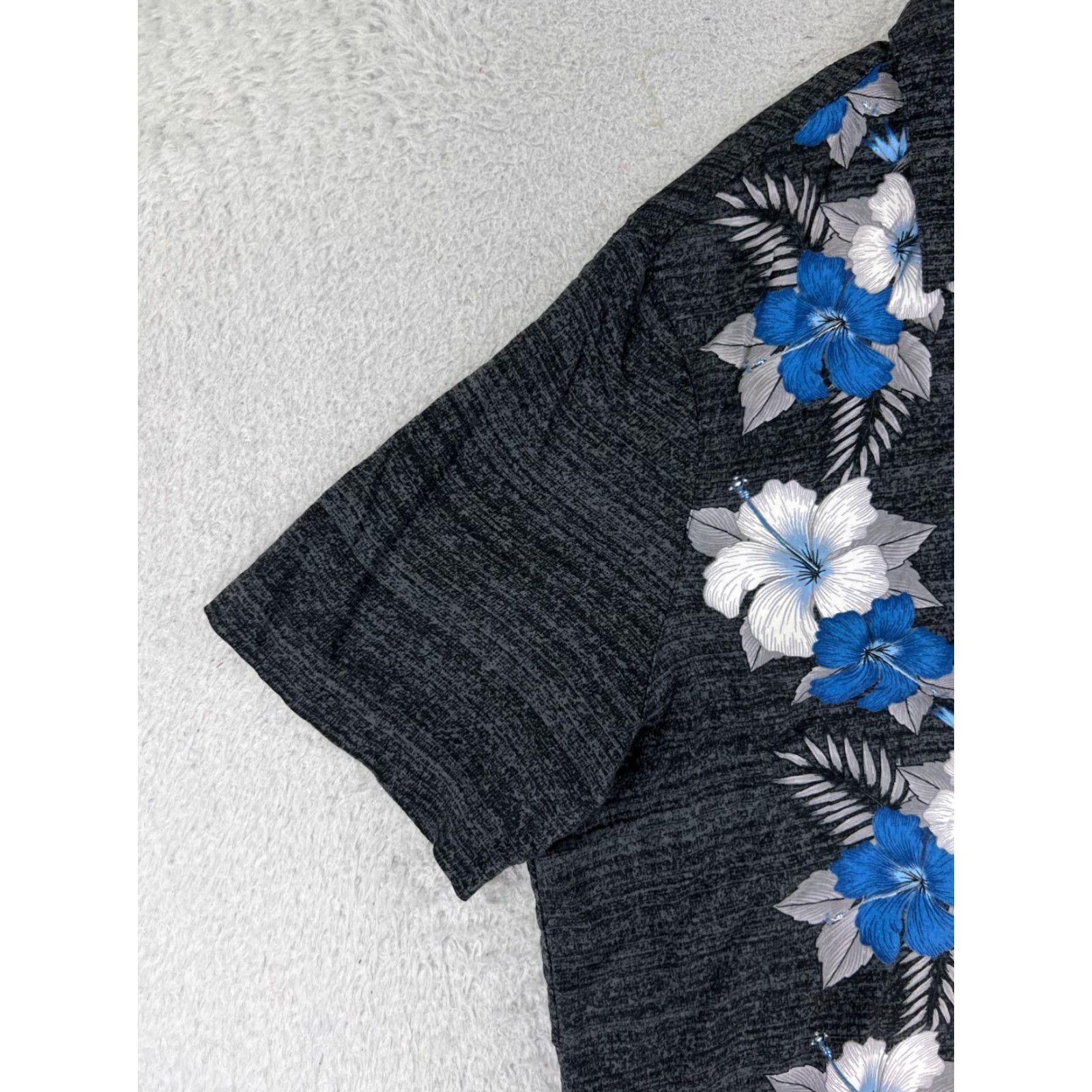 George George Hawaiian Shirt Mens XL Gray Floral Rayon Beach Vacation Aloha Short Sleeve Button-Up Size US XL / EU 56 / 4 - 3 Thumbnail