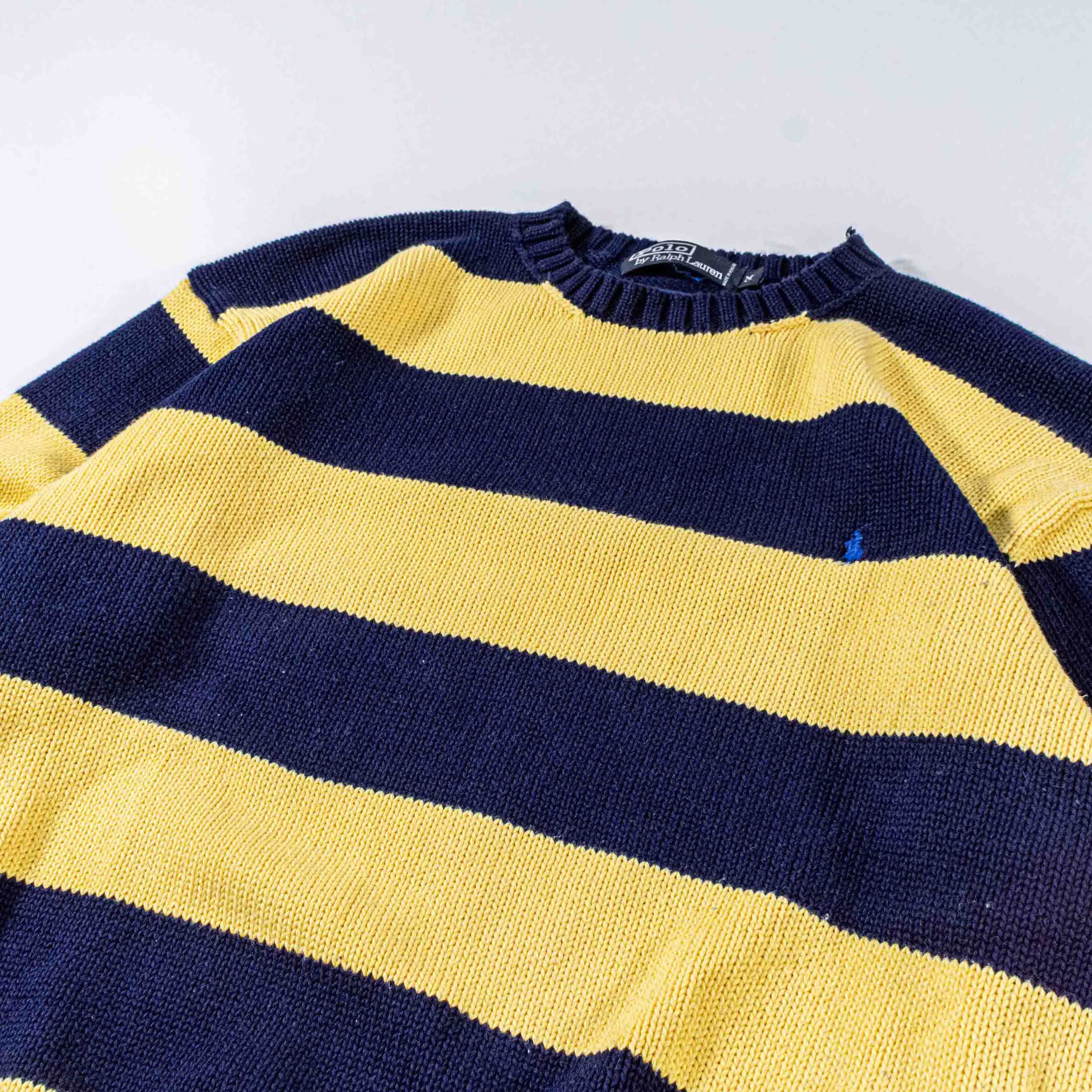 Polo Ralph Lauren Vintage 90s Polo Ralph Lauren Pony Striped Knit Sweater Size US M / EU 48-50 / 2 - 5 Thumbnail