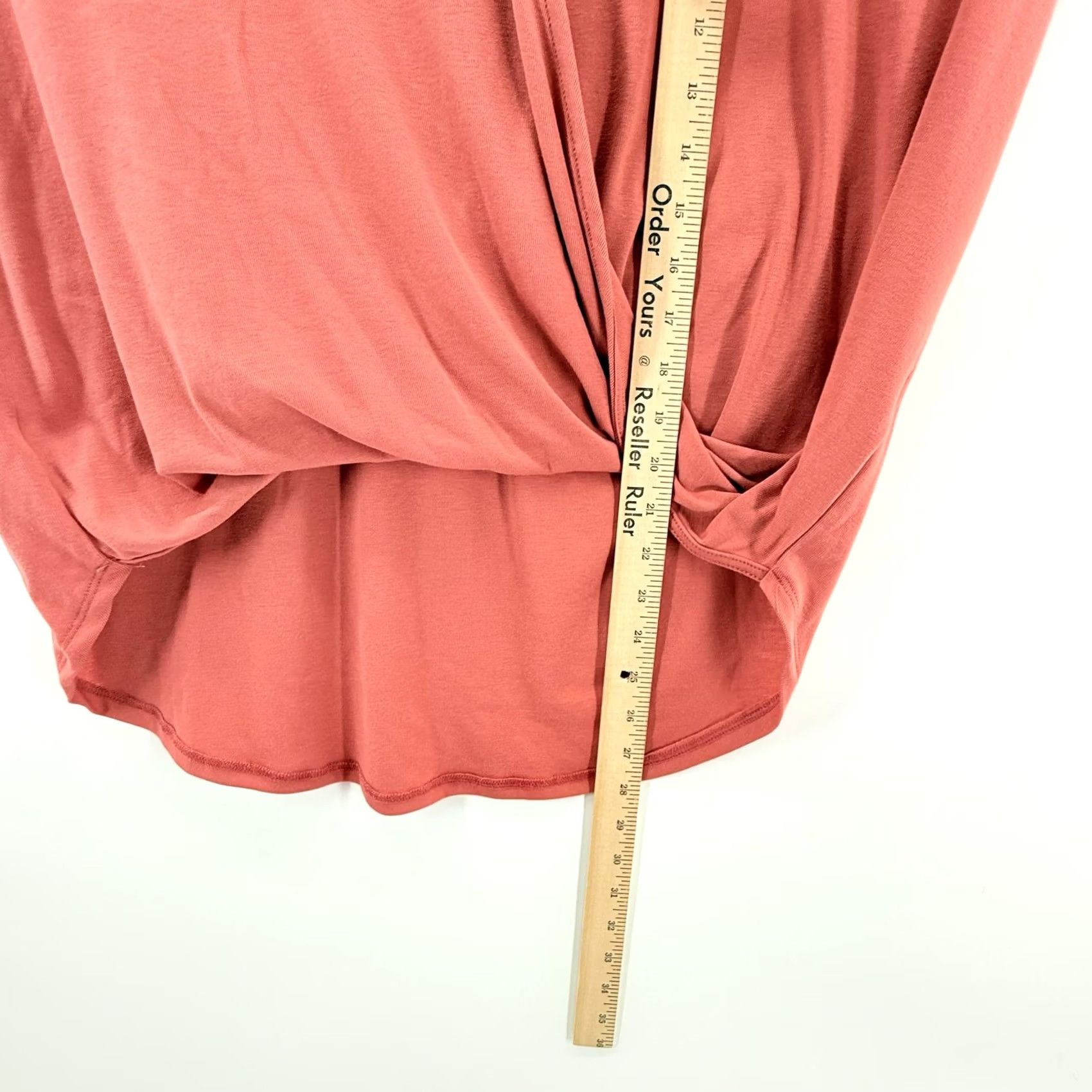 Vintage HYFVE Blouse Womens Medium Twist Draped Surplice Short Sleeve Office Shirt Top Size M / US 6-8 / IT 42-44 - 3 Thumbnail