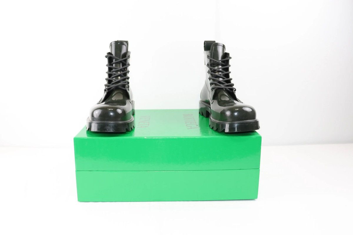 Bottega Veneta Shiny Rubber Stride Ankle Boots Bottle Green Size US 11 / IT 41 - 2 Thumbnail