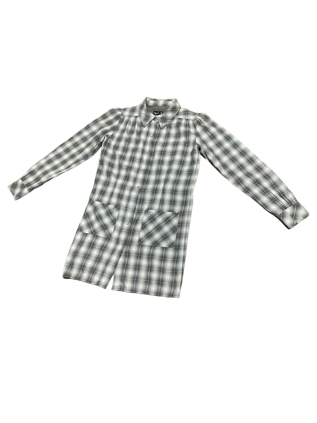 agnes b. Agnes B. Vintage 90s Shadow Plaid Blouse Size M / US 6-8 / IT 42-44 - 10 Thumbnail