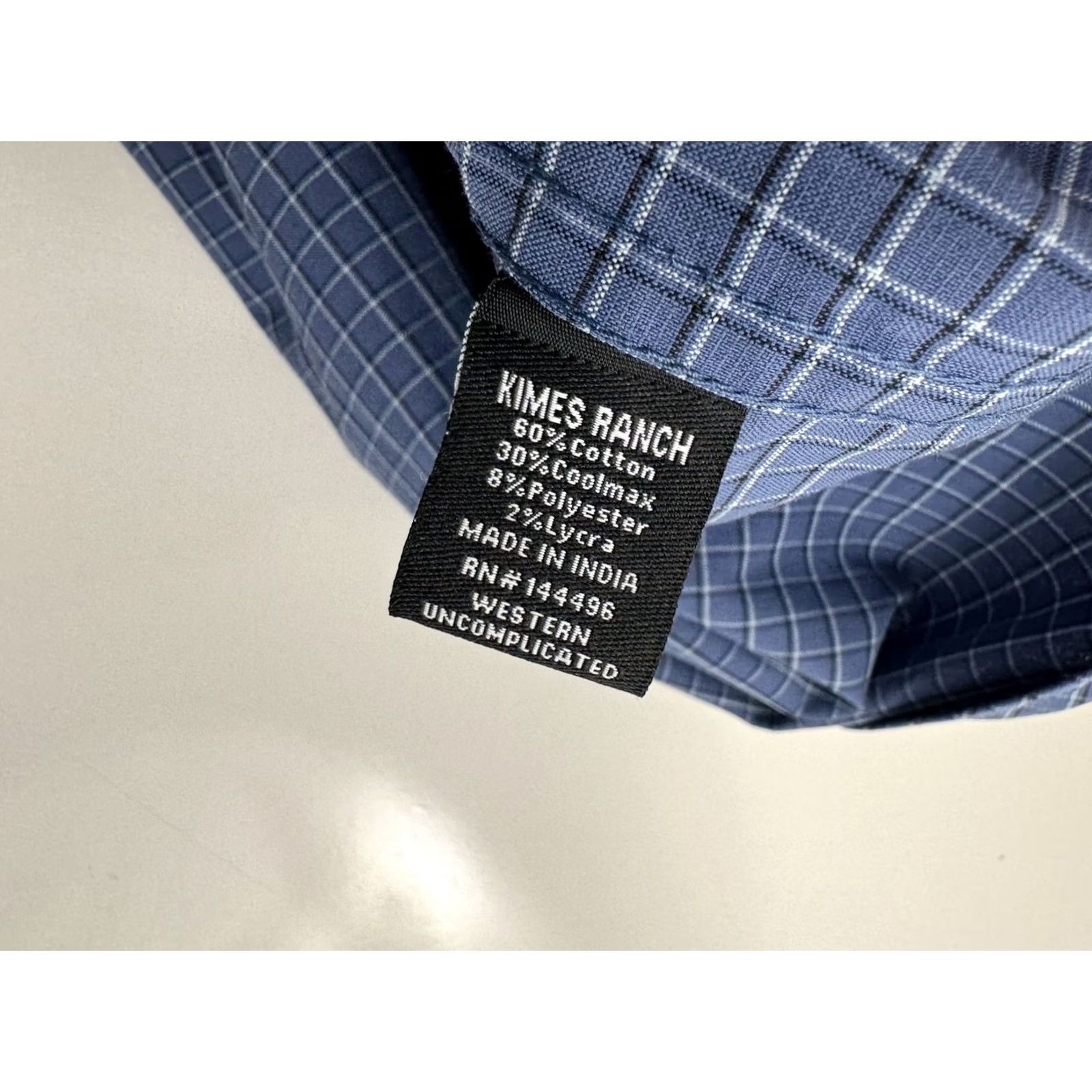 Vintage KIMES RANCH Plaid Check XL Shirt Men Short Sleeve Button-Up XX Blue / White / Black Size US XL / EU 56 / 4 - 5 Thumbnail