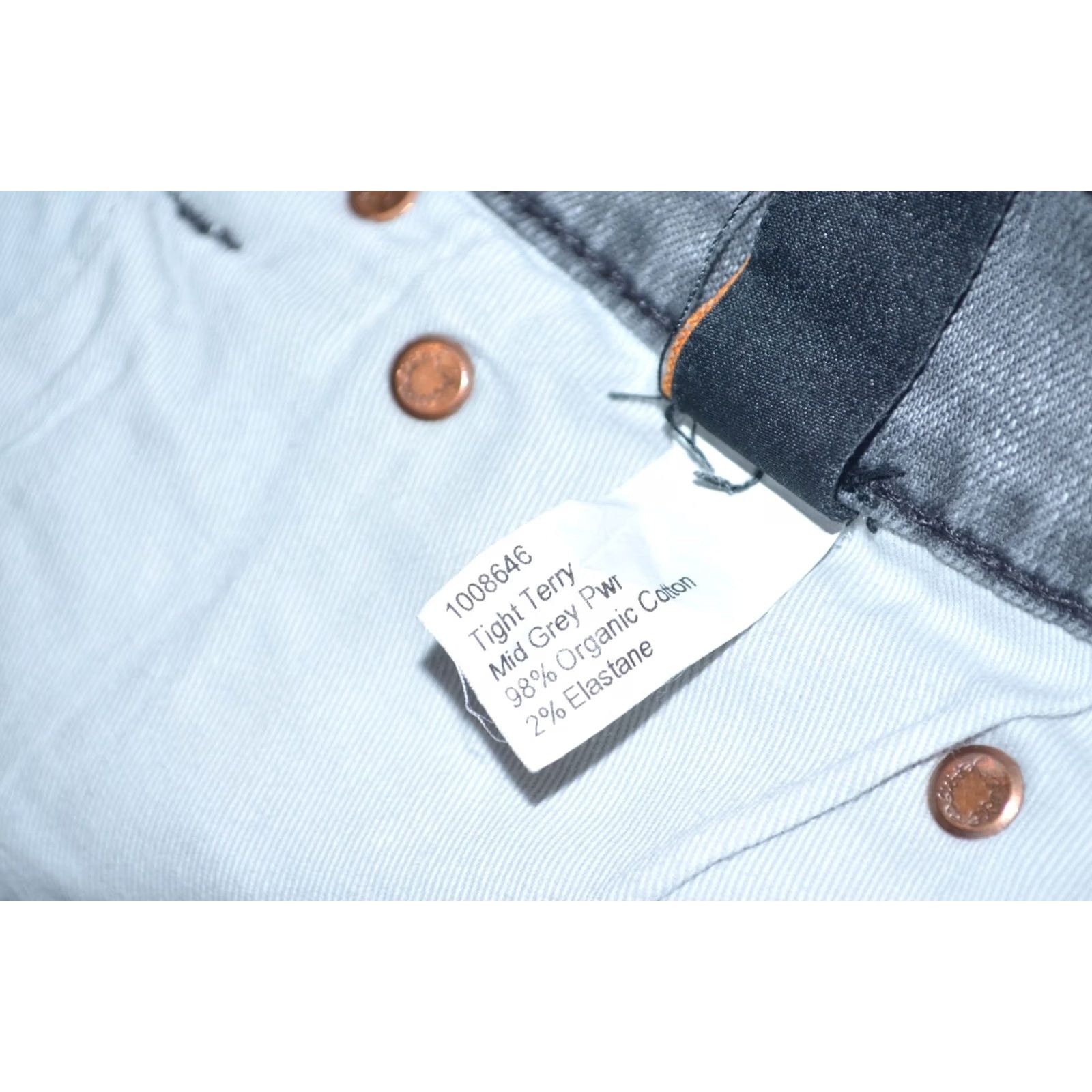 Nudie Jeans Nudie Jeans Slim Jeans Mens W30 L30 Mid Grey Stretch Tight Terry 5-Pocket Denim Slim Skinny Jeans W30 L30 Size US 30 / EU 46 - 8 Thumbnail