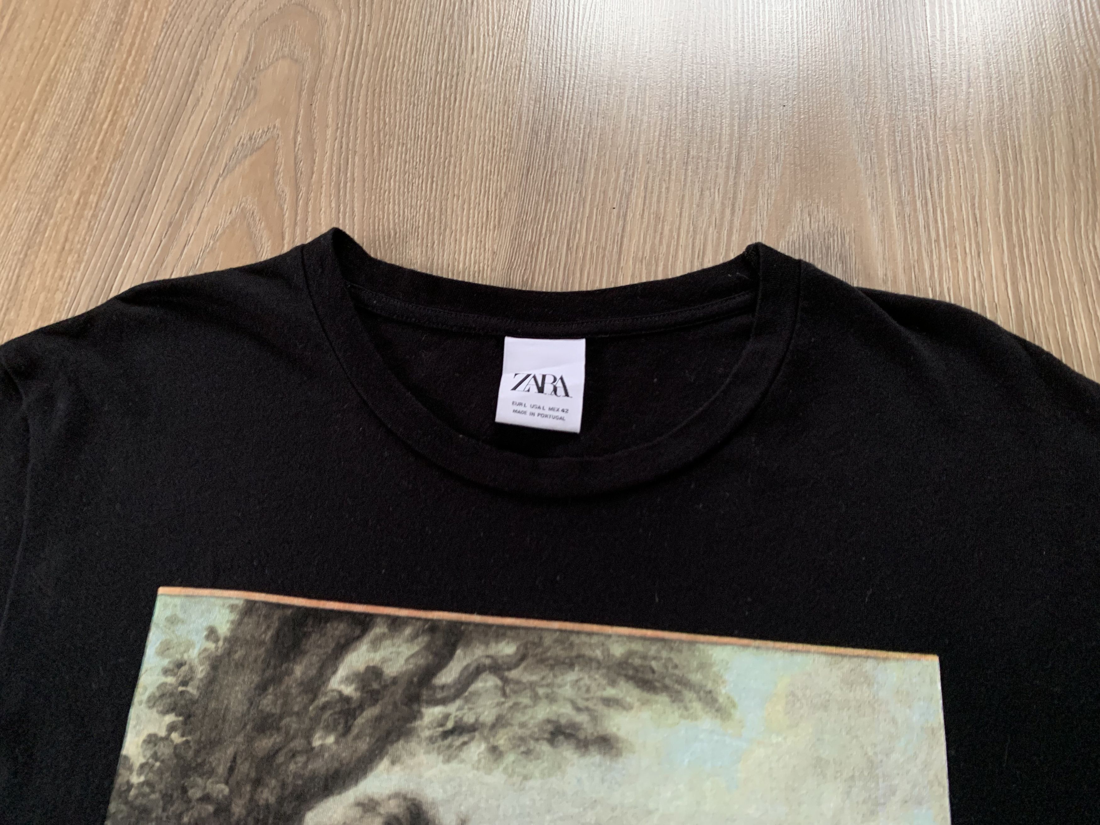 Zara Zara Black Printed T Shirt Size US L / EU 52-54 / 3 - 4 Thumbnail
