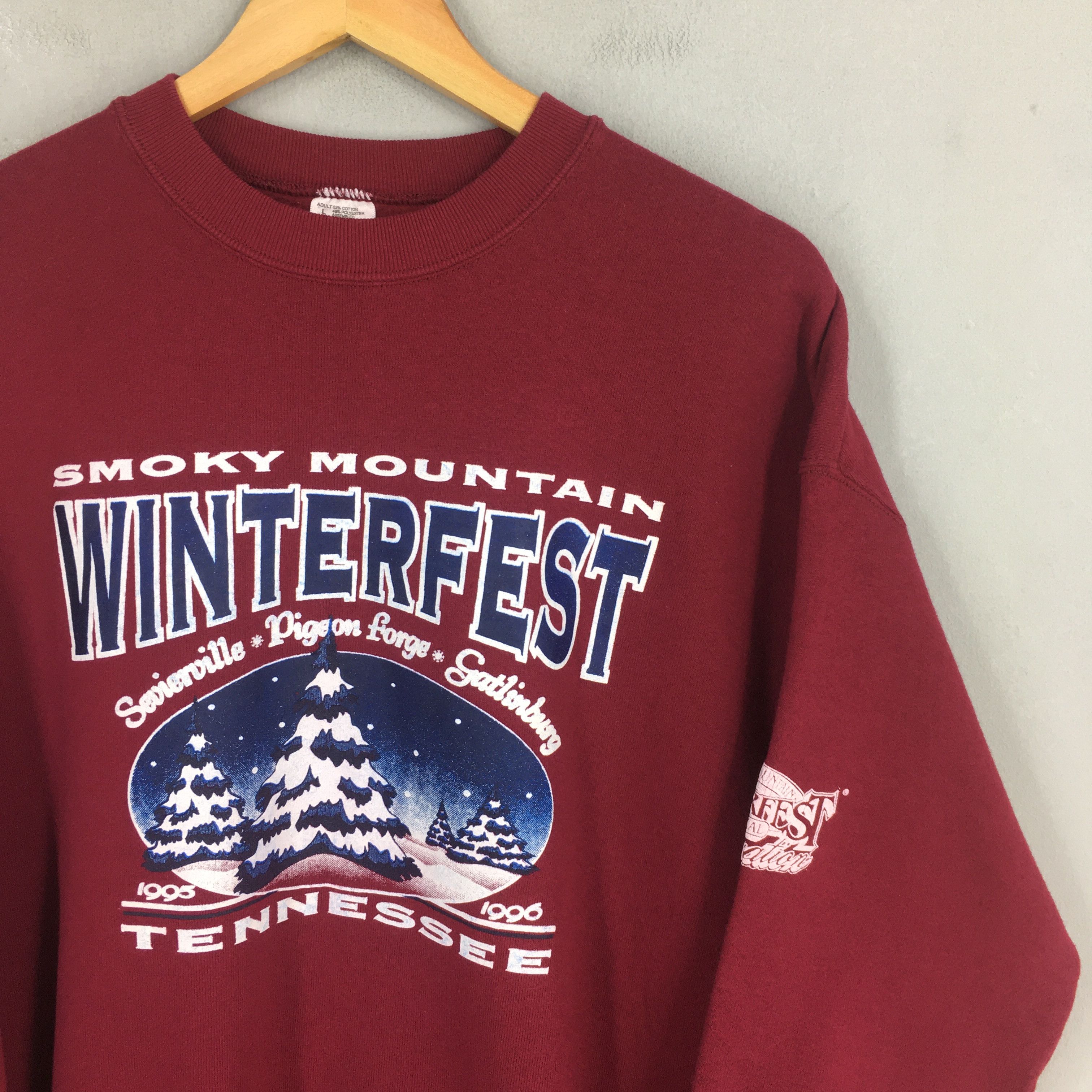Fruit Of The Loom Vintage 90s Gatlinburg Tennessee Red Sweatshirt Large Size US L / EU 52-54 / 3 - 2 Thumbnail