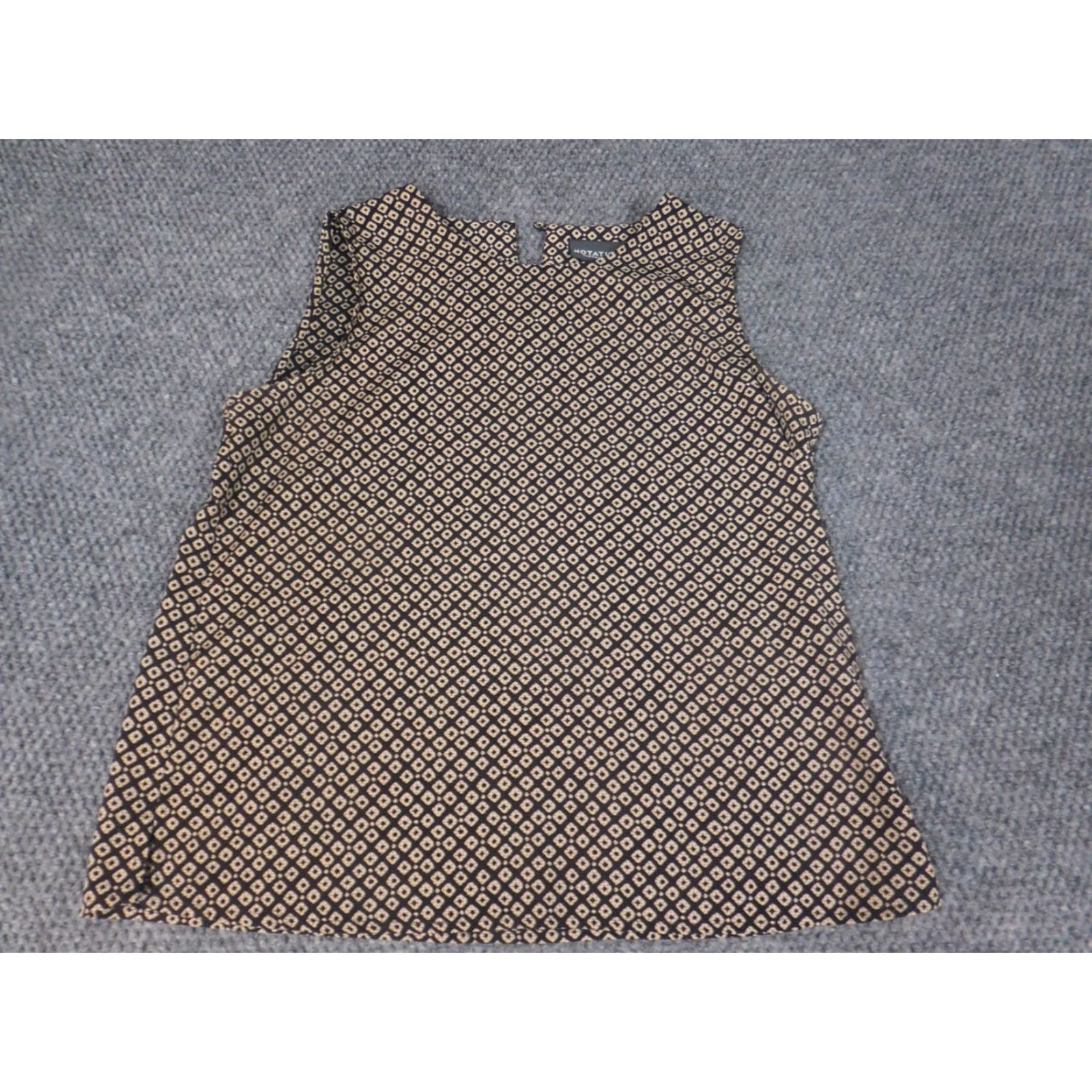 Vintage Notations Womens Blouse S Brown Casual Sleeveless Collared Pullover Button Rayon Polyester Lightweight Classic Striped Size S / US 4 / IT 40 - 2 Thumbnail