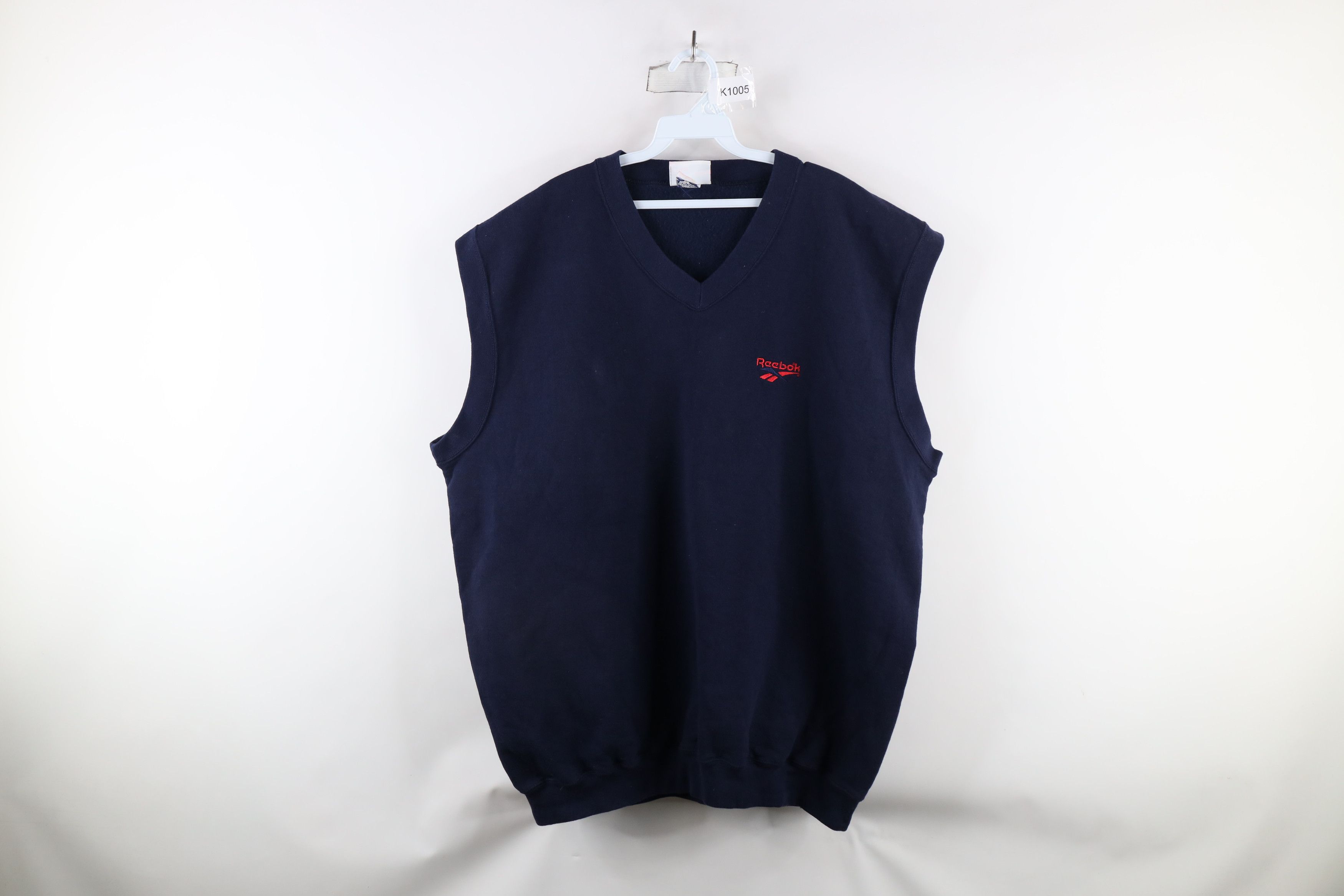 Reebok × Vintage Vintage 90s Reebok Out Sleeveless Sweatshirt Vest Blue USA Size US XXL / EU 58 / 5 - 1 Thumbnail