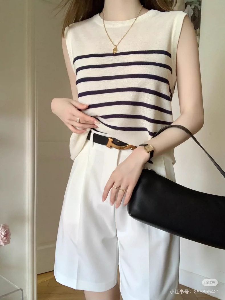 Loro Piana LORO PIANA Striped knitted vest, sleeveless top Size S / US 4 / IT 40 - 2 Thumbnail