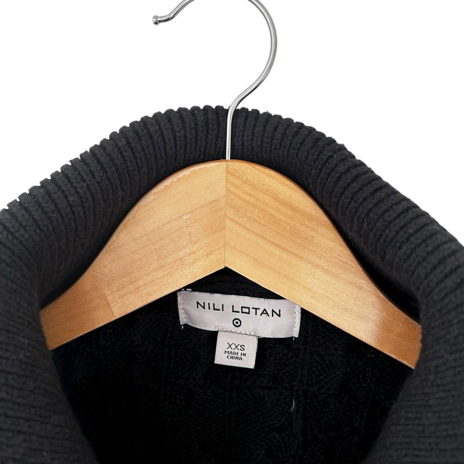 Other Nili Lotan for Target Black Knit Quarter Zip Sweater Sz XXS Size XXS / US 00 / IT 34 - 2 Thumbnail