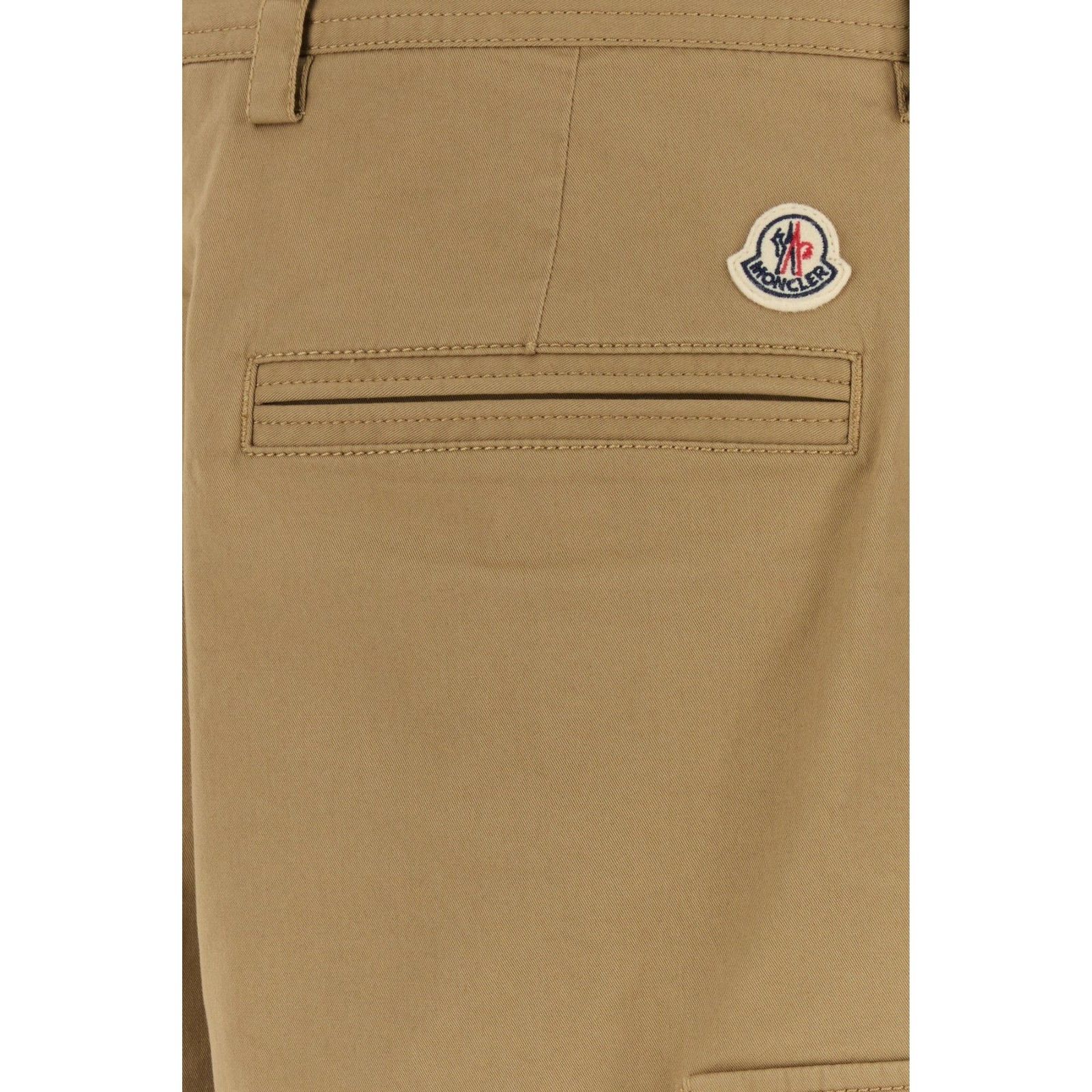 MONCLER Cappuccino Stretch Cotton Bermuda Shorts