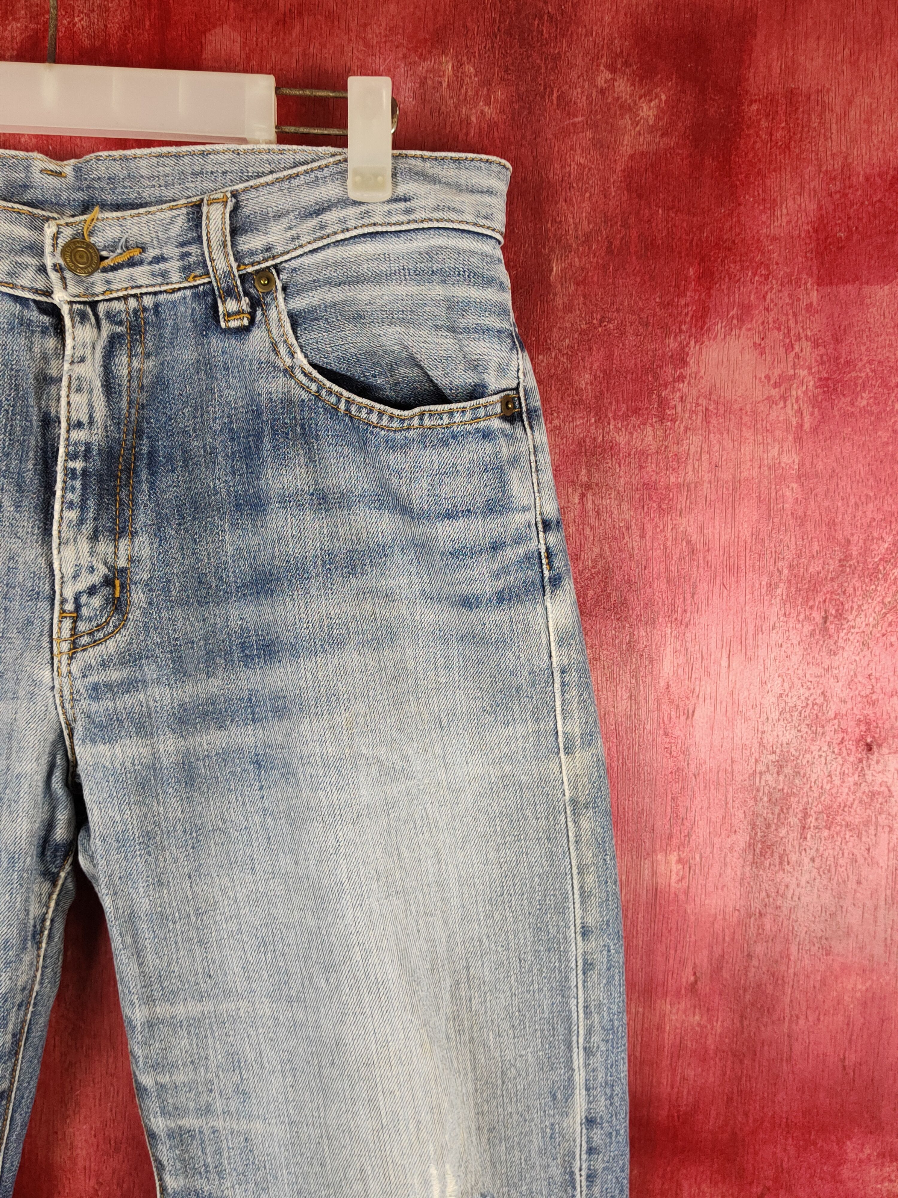 Japanese Brand Uniqlo Blue Distressed Ripped Jeans #S2194 Size US 32 / EU 48 - 5 Thumbnail
