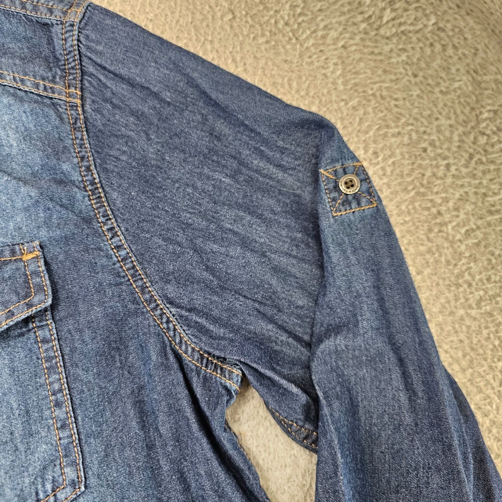 Vintage Rock & Republic Shirt Mens Small Blue Denim Collared Button-Up Cotton Casual Long Sleeve Size US S / EU 44-46 / 1 - 3 Thumbnail