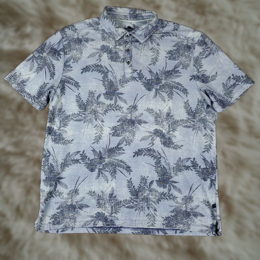 Tommy Bahama Tommy Bahama Polo Shirt Mens Large Blue Leaf Print Golf Casual Short Sleeve Shirt Mens L Blue Leaf Print Polo Size US L / EU 52-54 / 3 - 1 Thumbnail