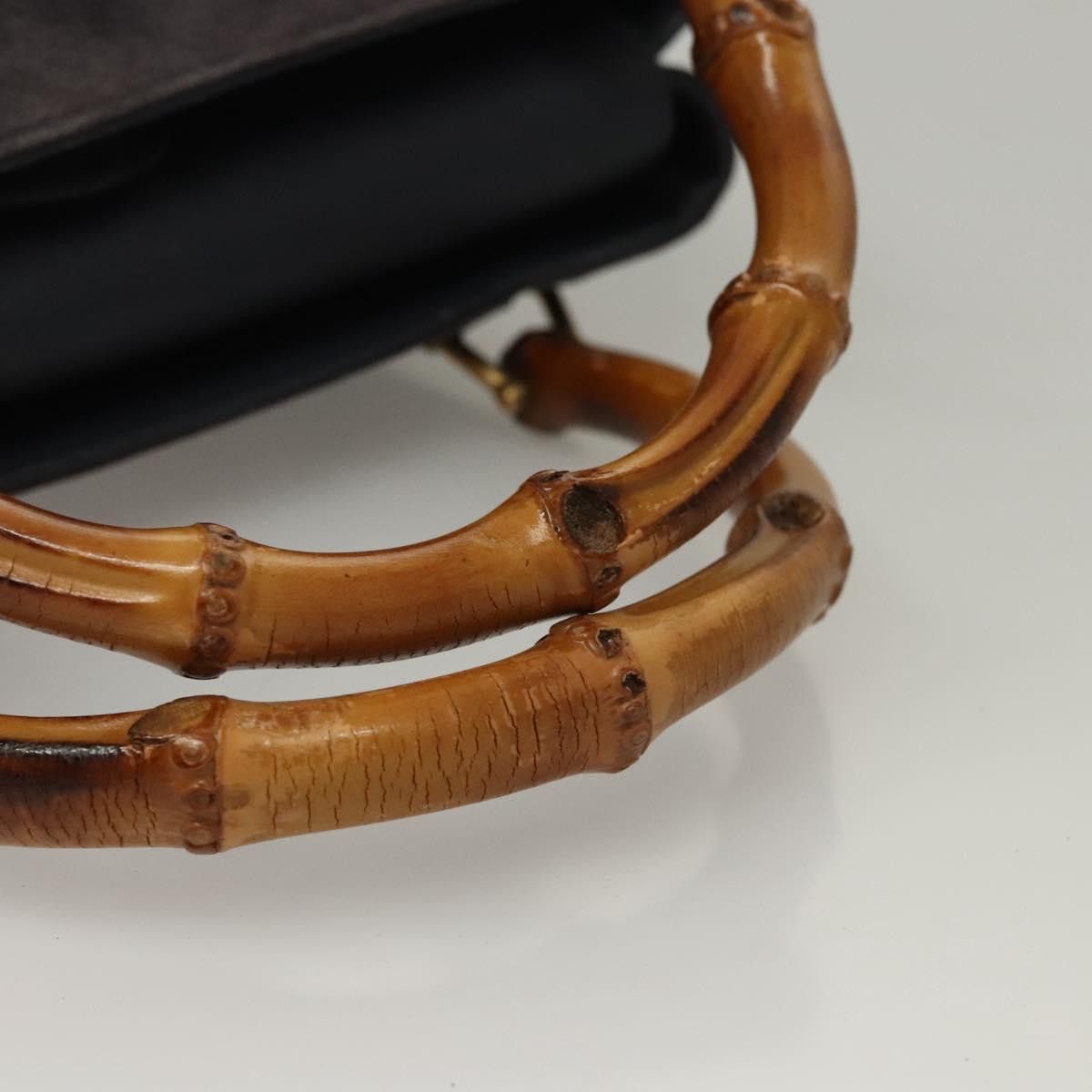 Gucci GUCCI Bamboo Hand Bag Suede Navy Gold 000 123 000 123 Size ONE SIZE - 7 Thumbnail