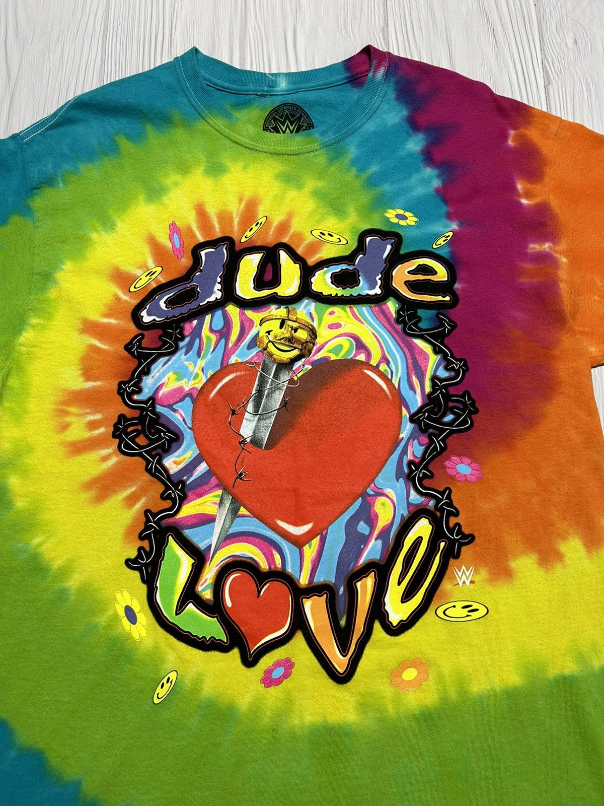 WWE Rare WWE “Dude Love” Tie Dye Style T-Shirt Size US L / EU 52-54 / 3 - 4 Thumbnail