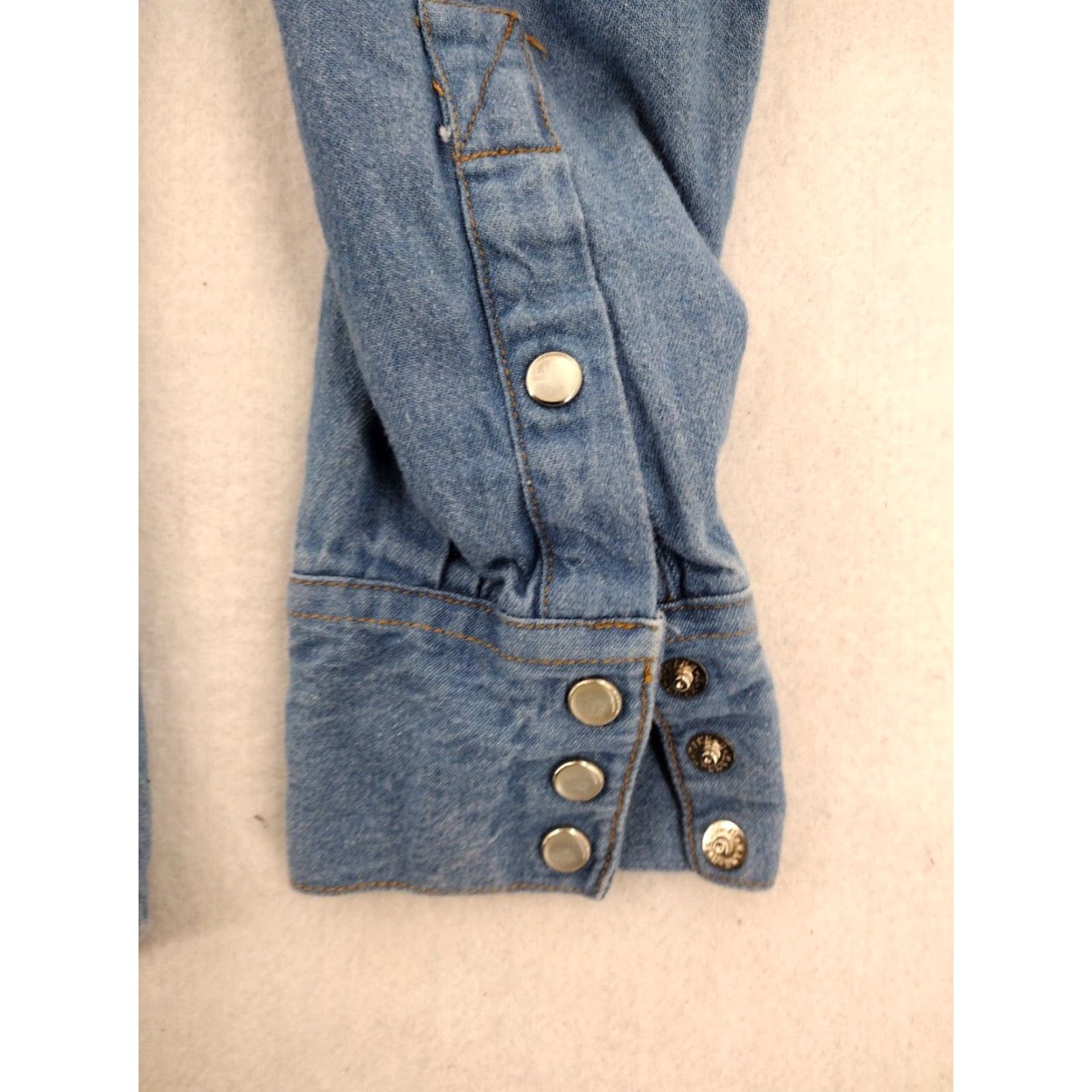 Denime Vintage F.U. Denim Shirt Men’s Medium Western Snap Long Sleeve 90s Blue Size US M / EU 48-50 / 2 - 2 Thumbnail