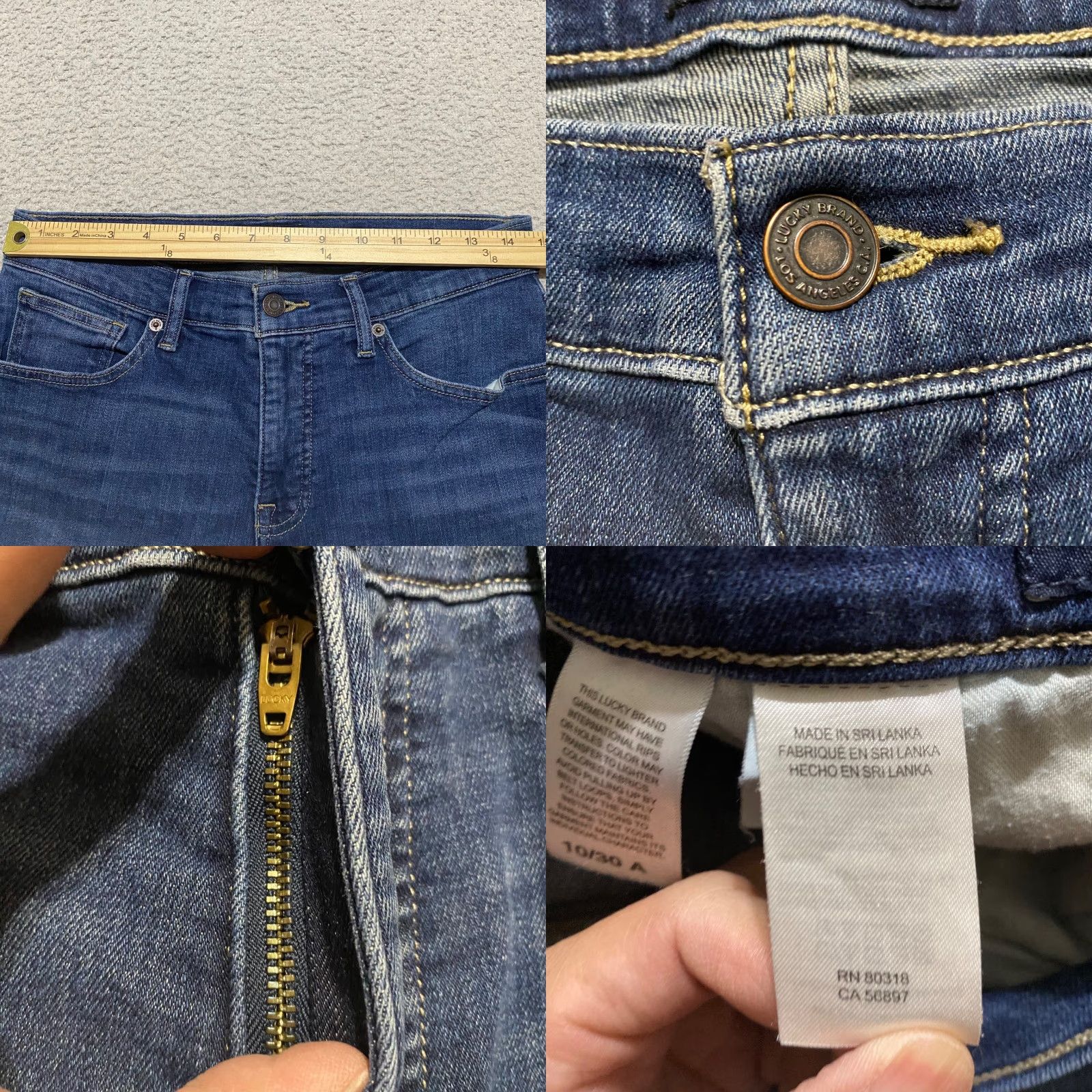 Lucky Brand Lucky Brand Jeans Blue Denim Dark Wash Ava Mid Rise Skinny Women’s 10 Regular 26in Inseam 5-Pocket Cotton Spandex" Size 32" / US 10 / IT 46 - 8 Thumbnail