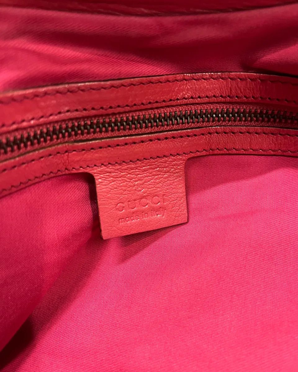 Gucci Gucci Pink Leather Bamboo Handle Shoulder Bag Size ONE SIZE - 10 Thumbnail