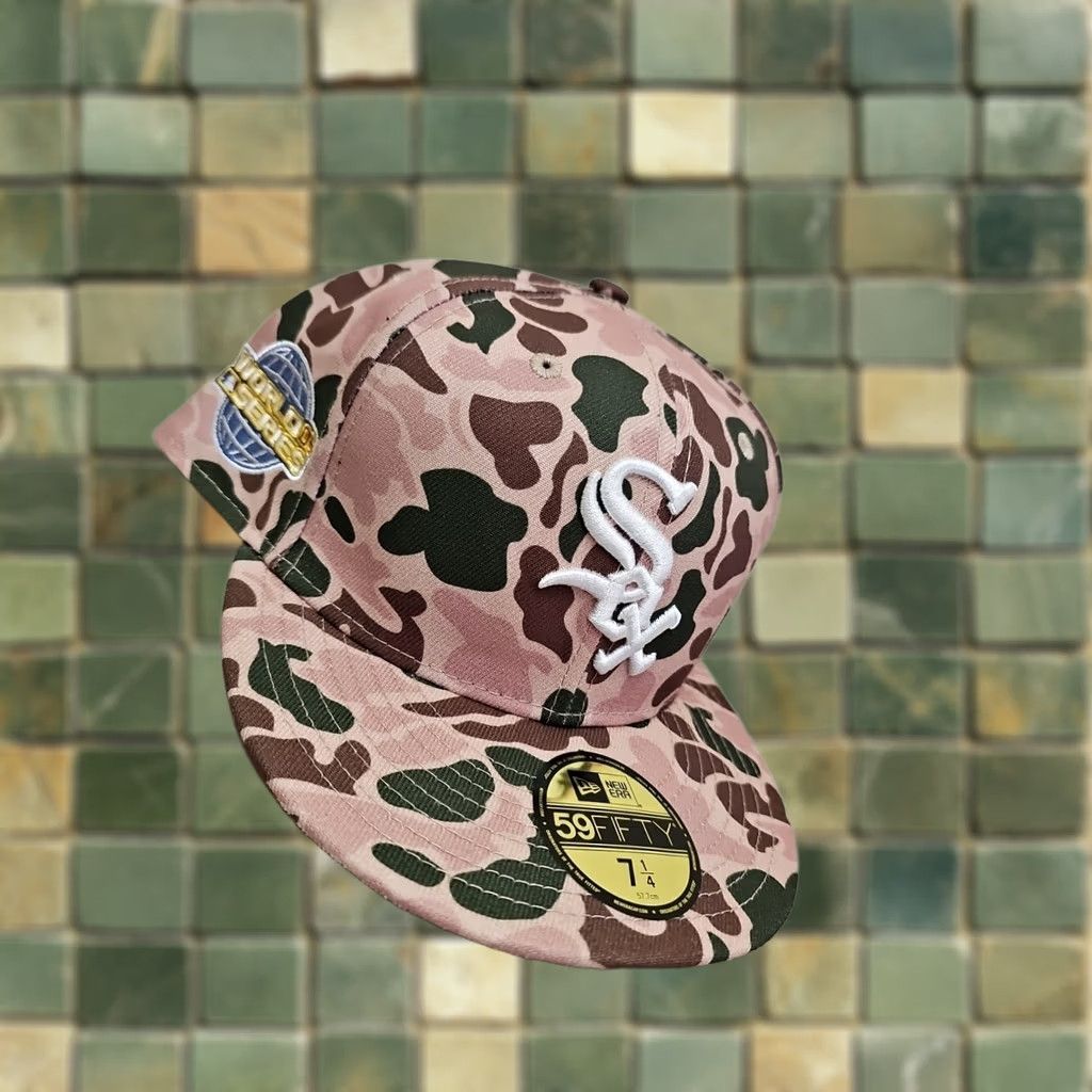 New Era New Era Chicago White Sox Duck Camo 2005 World Series 59Fifty Orange 7 1/8 7 1/4 Baseball Cap Men Sports Camouflage Lightweight Breathable Adjustable? Size ONE SIZE - 1 Thumbnail