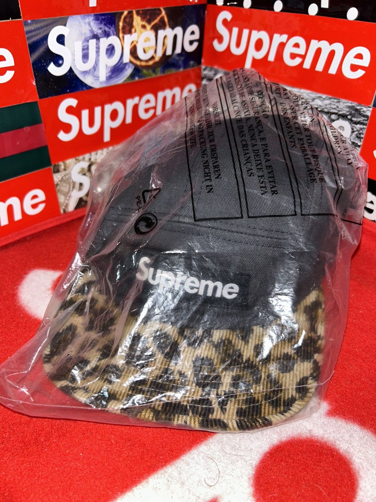 Supreme Safari Camp Cap Leopard Black FW11 Box Logo RARE HAT