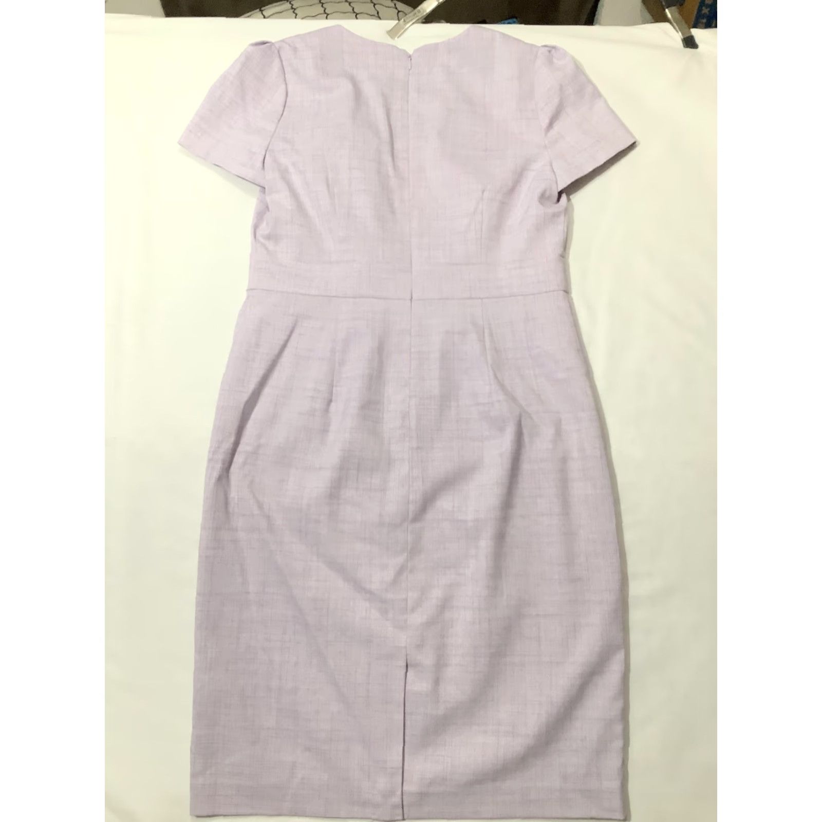 Ann Taylor Ann Taylor Dress Womens 6 Lilac Purple Sheath Career V-Neck Short Sleeve Lined Size 28" / US 6 / IT 42 - 7 Thumbnail