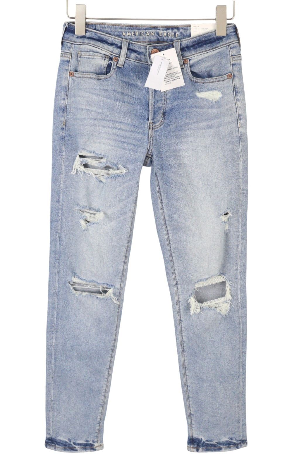 American Eagle Outfitters TOMGIRL W25 Sky Distress Jeans 88992 Size 25" / US 0 / IT 36 - 1 Thumbnail