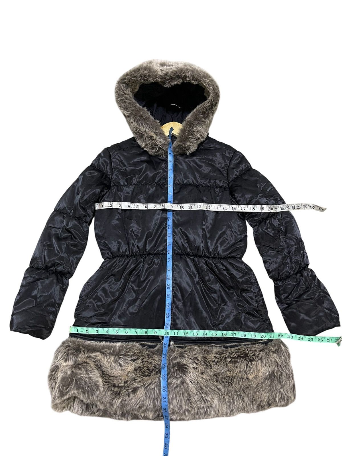 Jean Paul Gaultier Junior Gaultier Girls Black Faux Fur Trim Winter Coat Jacket Size S / US 4 / IT 40 - 14 Thumbnail