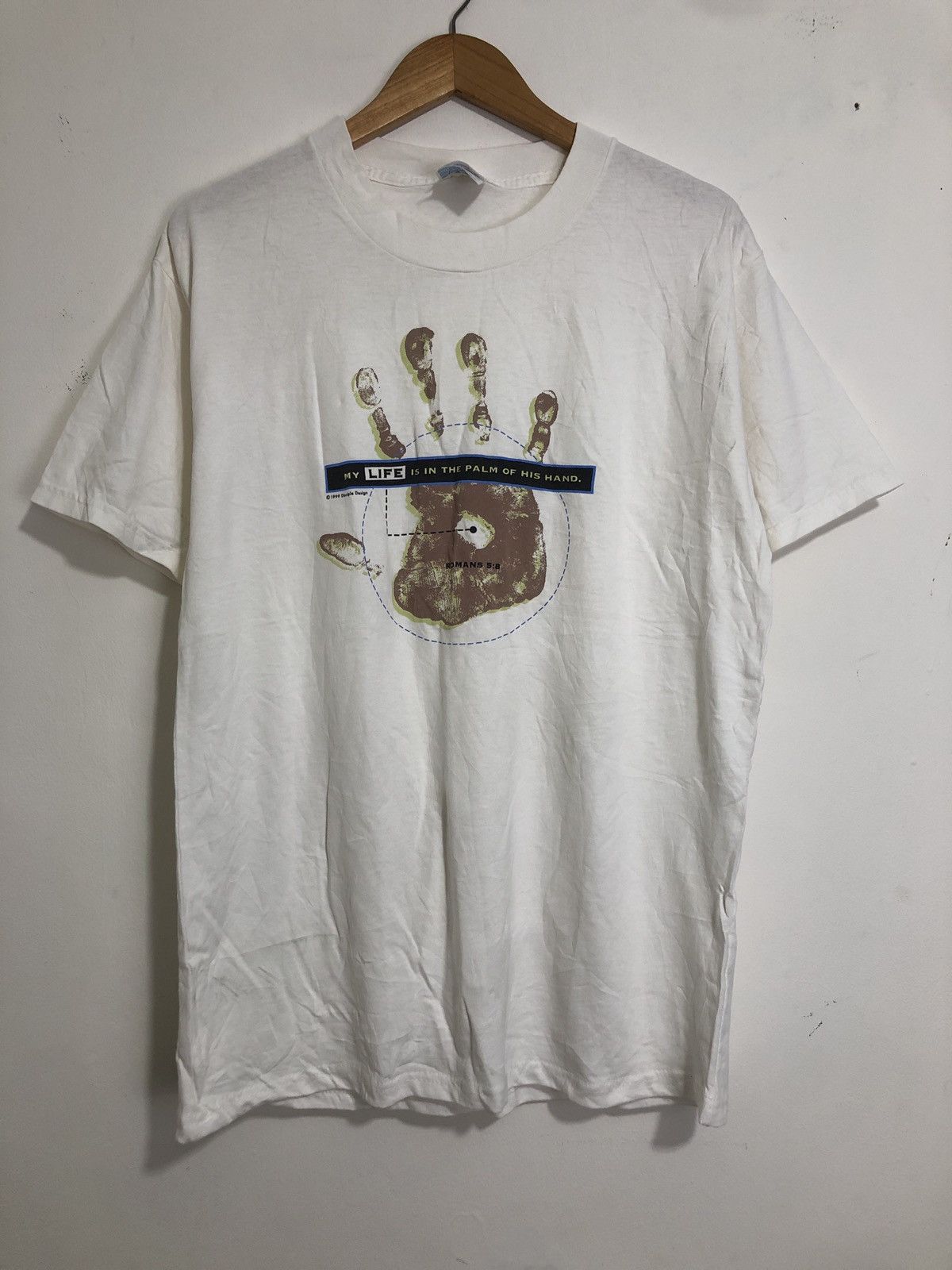 Vintage Vintage Romans 5:8 T-Shirt Size US L / EU 52-54 / 3 - 1 Thumbnail