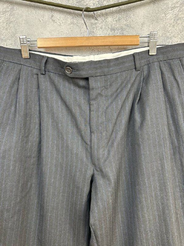 Yves Saint Laurent Yves Saint Laurent Vintage Striped Wool Dress Suit Pants Size 54R - 4 Thumbnail