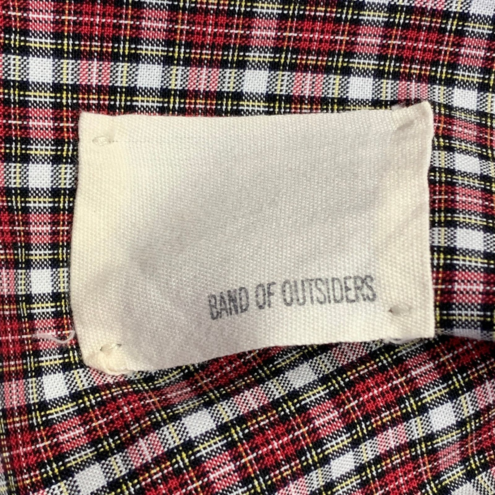 Band Of Outsiders Red White Plaid Cotton Button Down Collar One Pocket Shirt Size US L / EU 52-54 / 3 - 5 Thumbnail