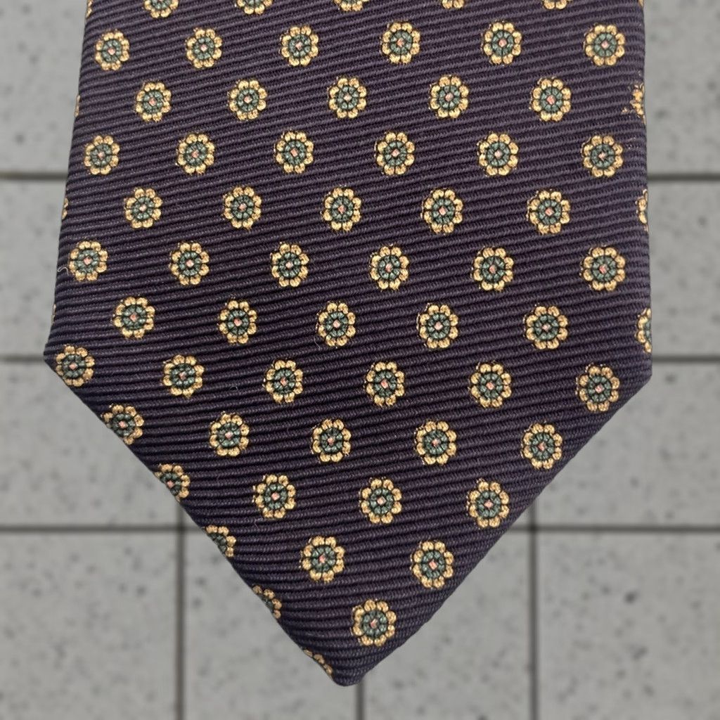 Vintage Jacob Roberts Silk Tie Italy Foulard Deco MicroDots Geometric Blue vtg 90s 3x59 Capsule Necktie Size ONE SIZE - 1 Thumbnail