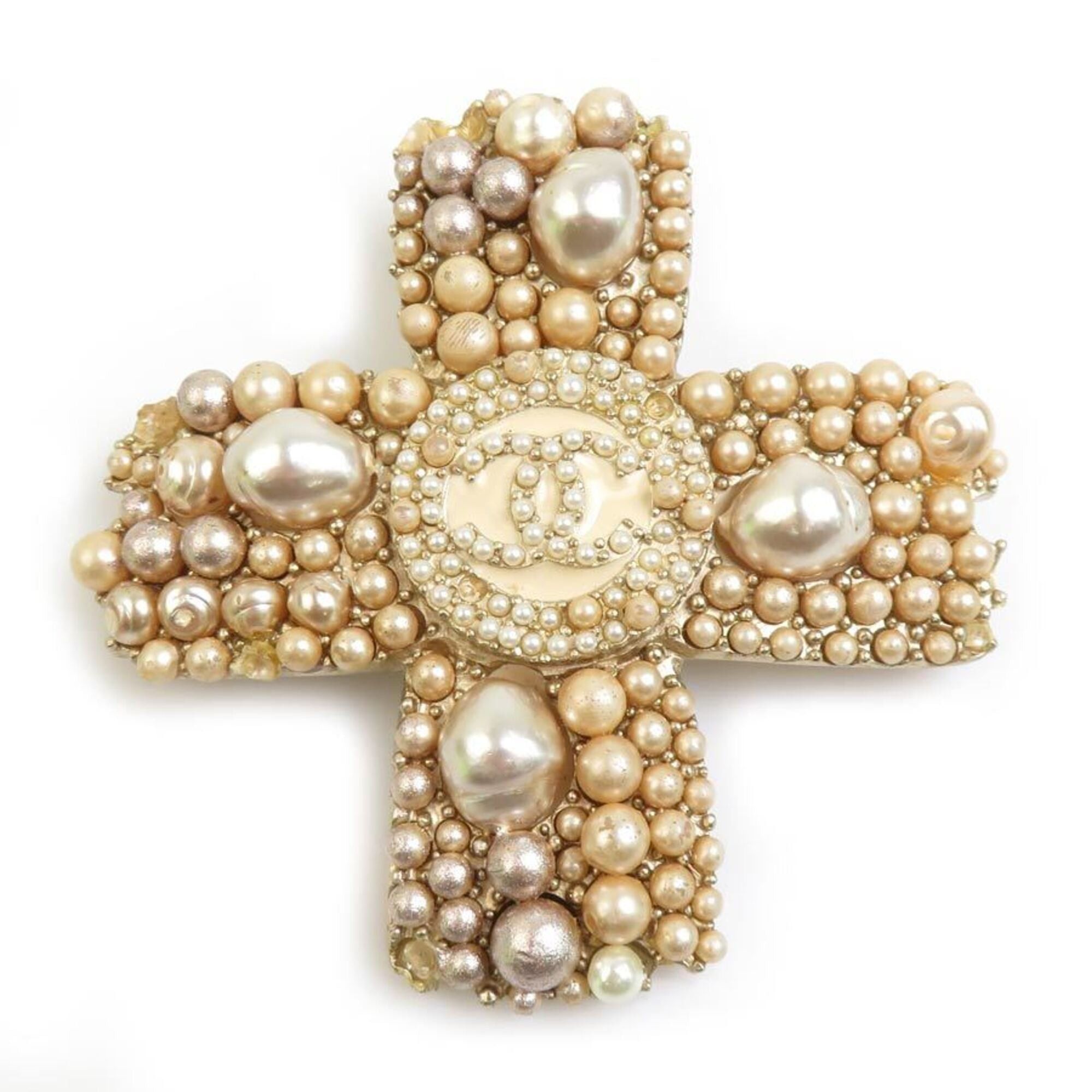 Chanel Chanel brooch, metal, faux pearl, gold, women's, h32146j Size ONE SIZE - 1 Thumbnail