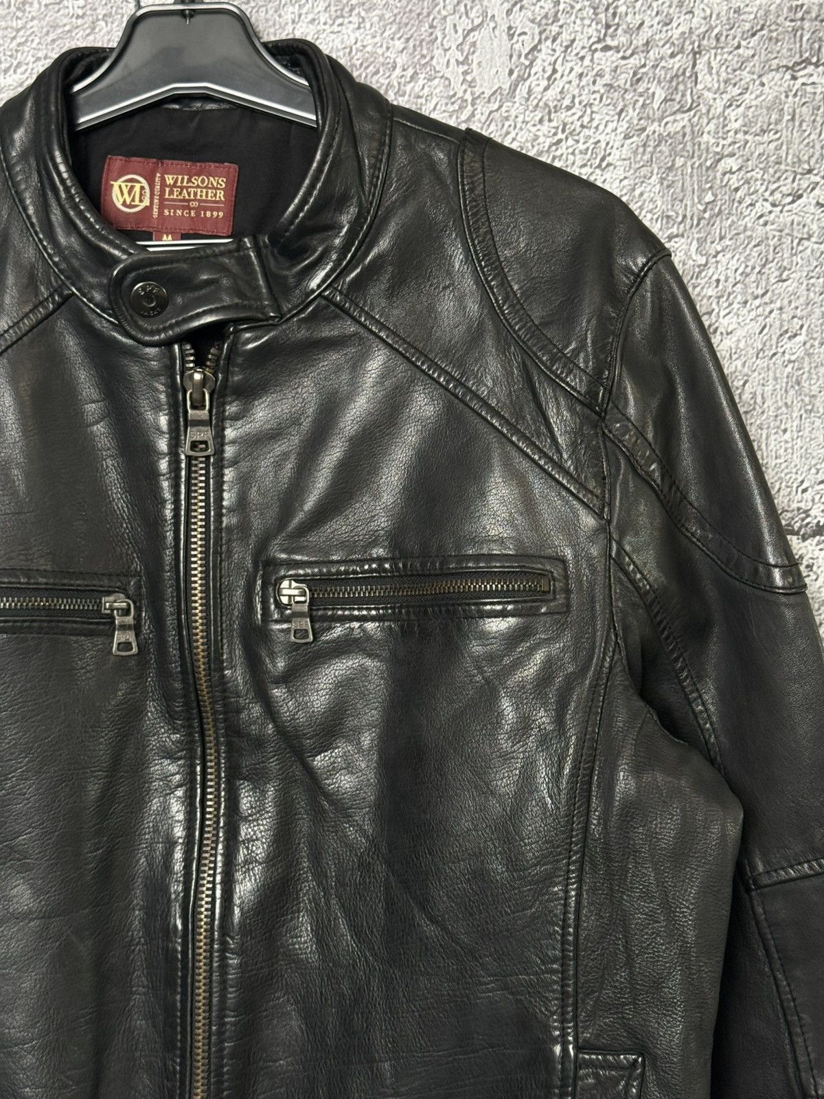 Wilsons Leather Vintage Wilsons Leather Black Biker Jacket Embroidered Flame Size US S / EU 44-46 / 1 - 15 Thumbnail
